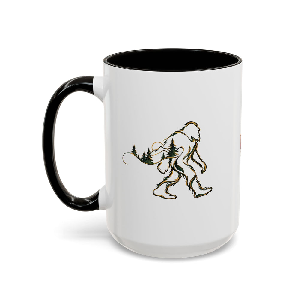 Barely There Bigfoot Ceramic Mug | Abstract Sasquatch Forest Art | 11oz & 15oz