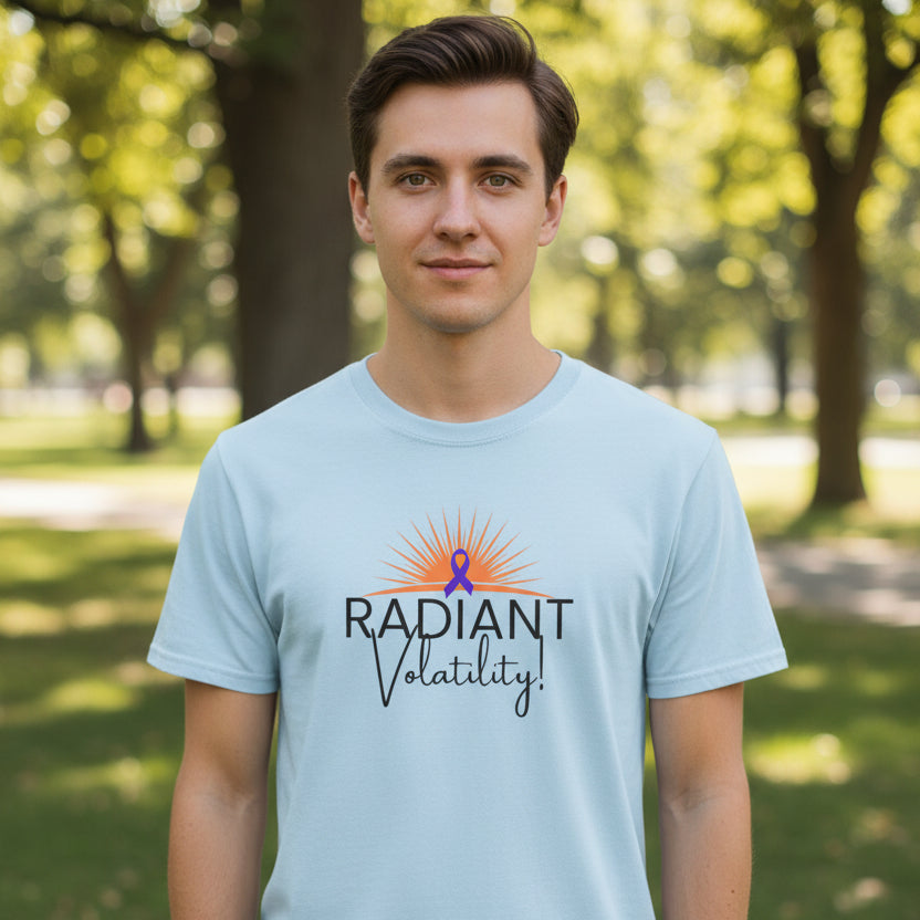 Radiant Volatility Unisex T-Shirt – Epilepsy Awareness Purple Ribbon Tee
