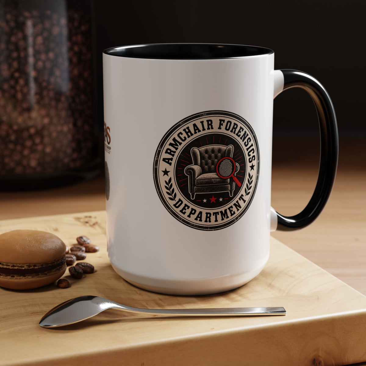 Armchair Forensics Department Accent Coffee Mug, True Crime Mug, 11 oz & 15 oz
