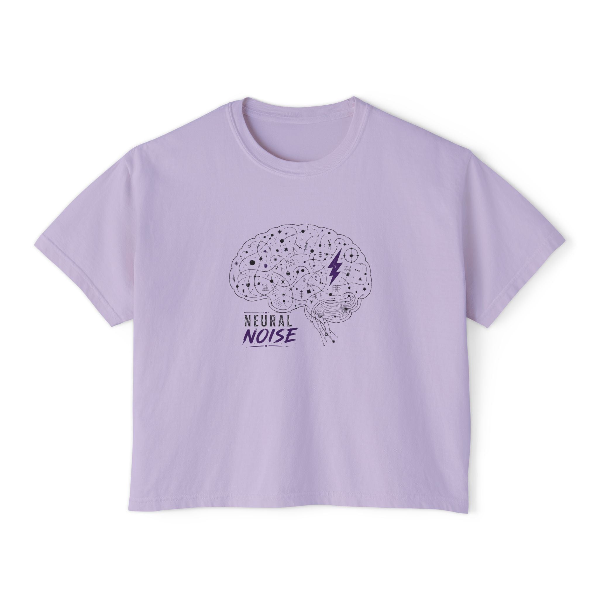Neural Noise Boxy Crop T-Shirt | Abstract Brain Epilepsy Awareness Graphic Tee