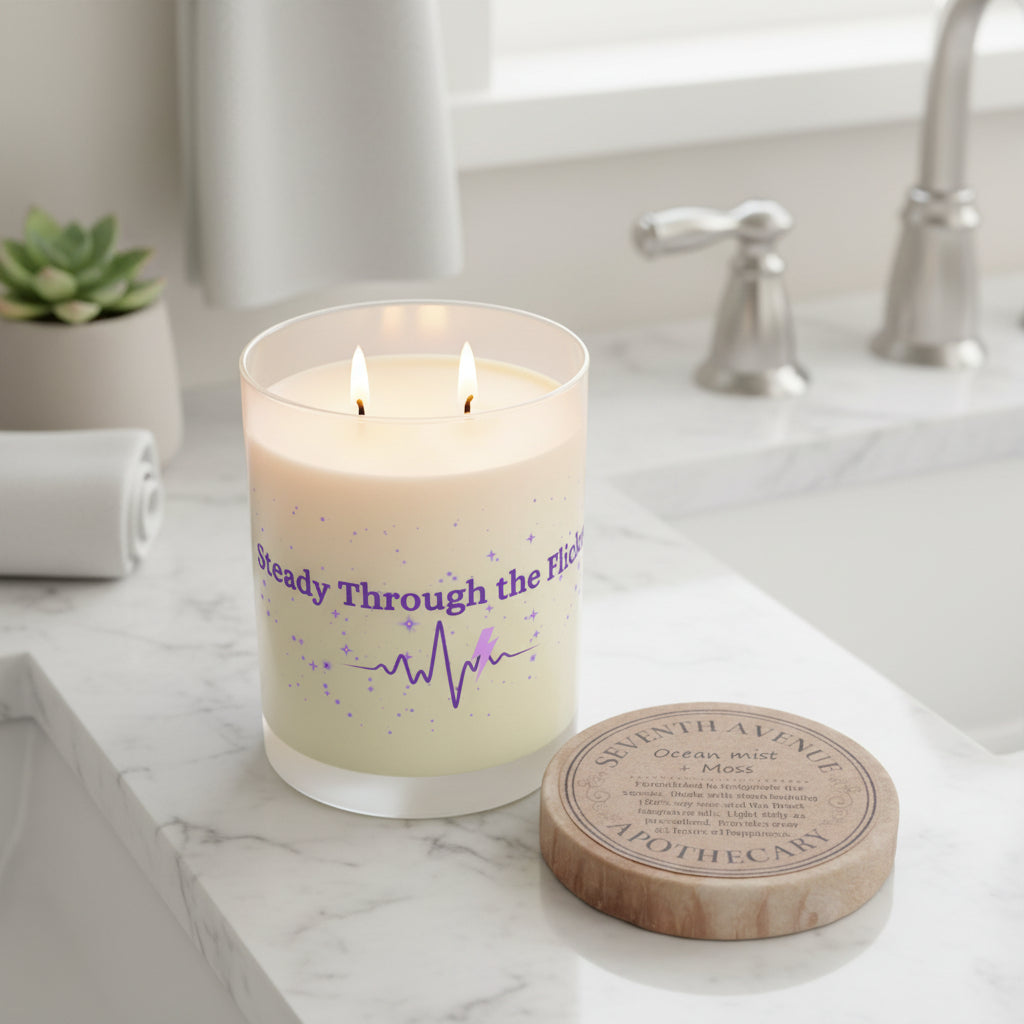 Steady Through the Flicker Candle – Neurostrong Epilepsy Awareness Soy Candle