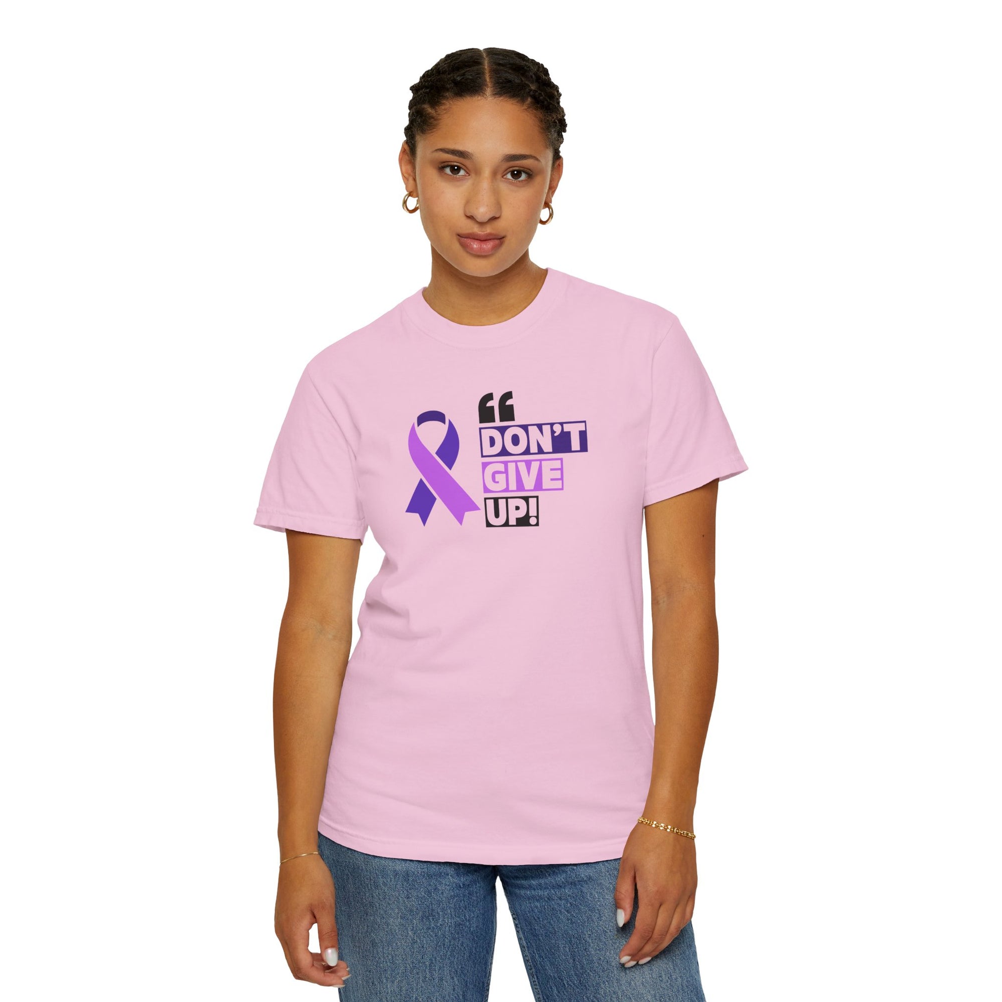 Don't Give Up Unisex Garment-Dyed T-Shirt for Epilepsy Awareness Tee