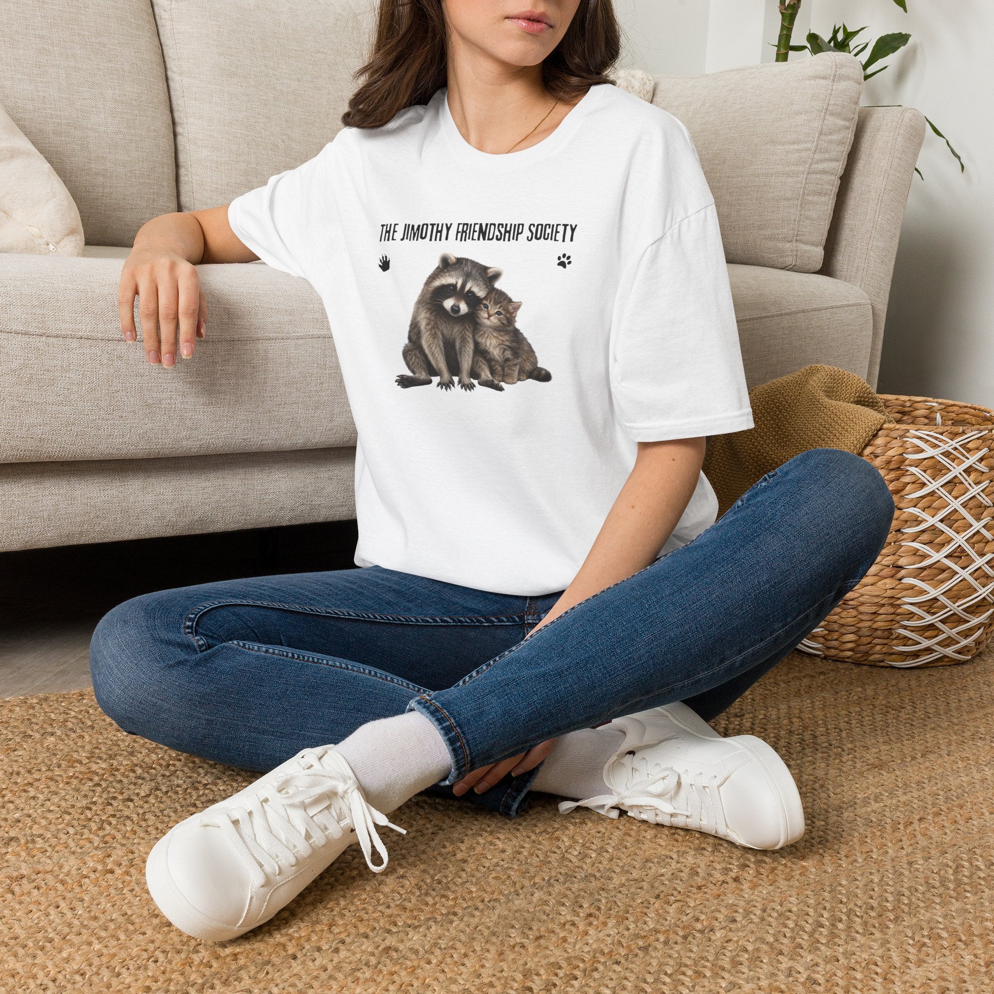 The Jimothy Friendship Society T-Shirt | Raccoon and Kitten Tee