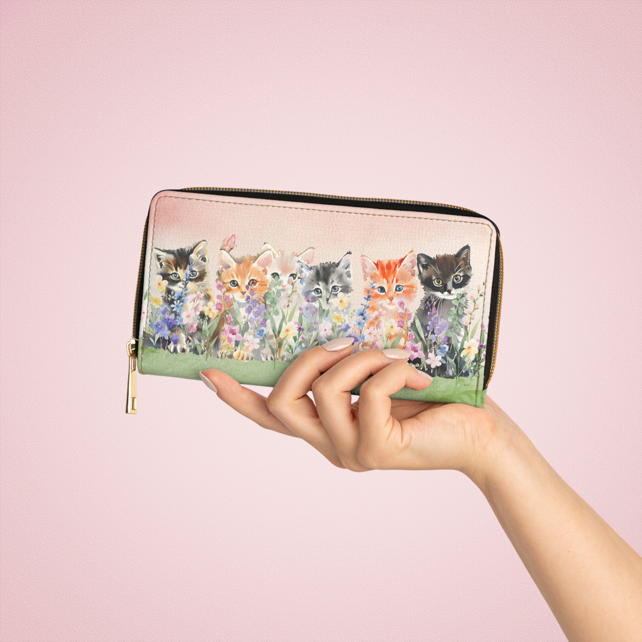 All You Need Is Love and Kittens Floral Wallet