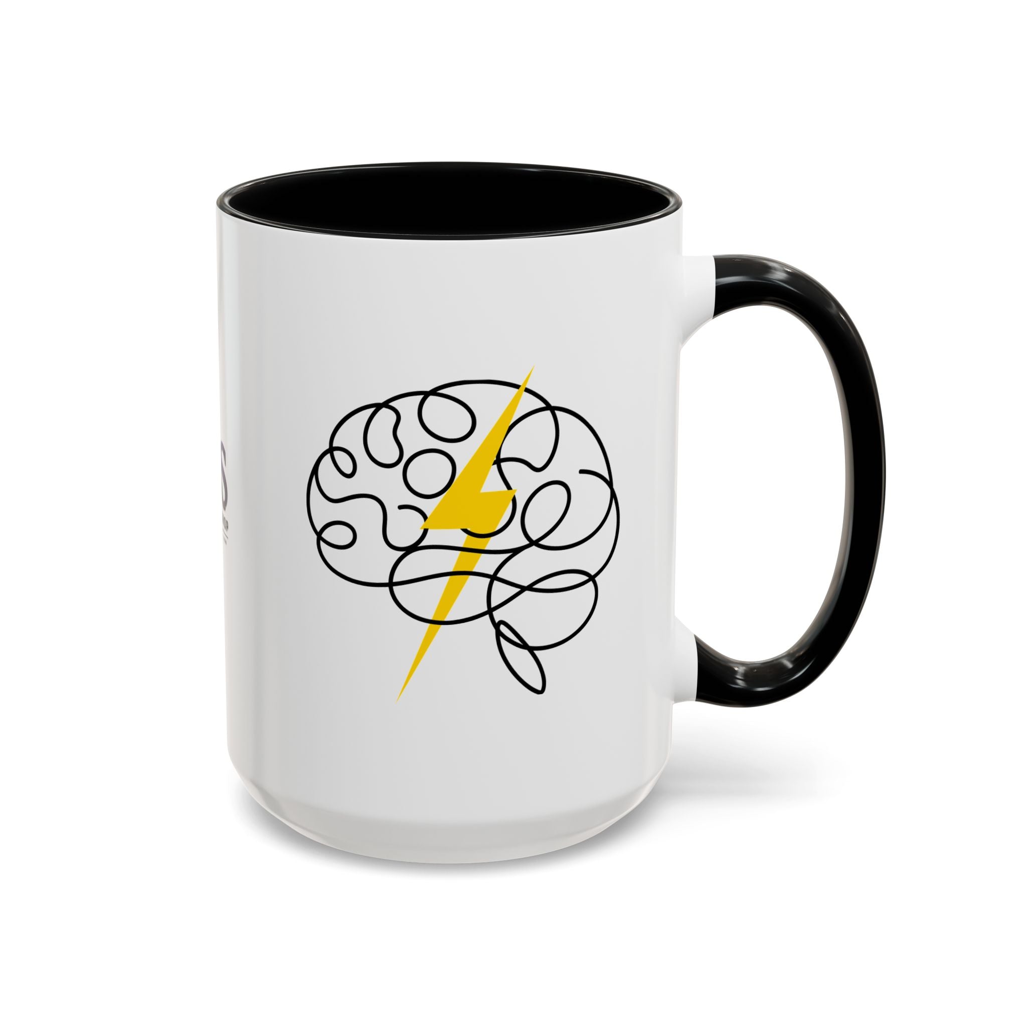 Brain Lightning Bolt Accent Coffee Mug