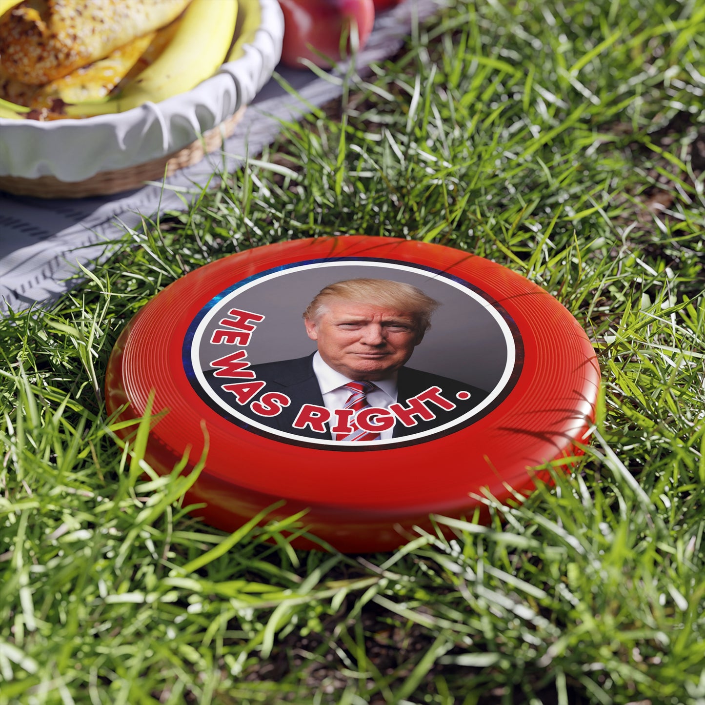 He Was Right Political Themed Frisbee - Fun Outdoor Game