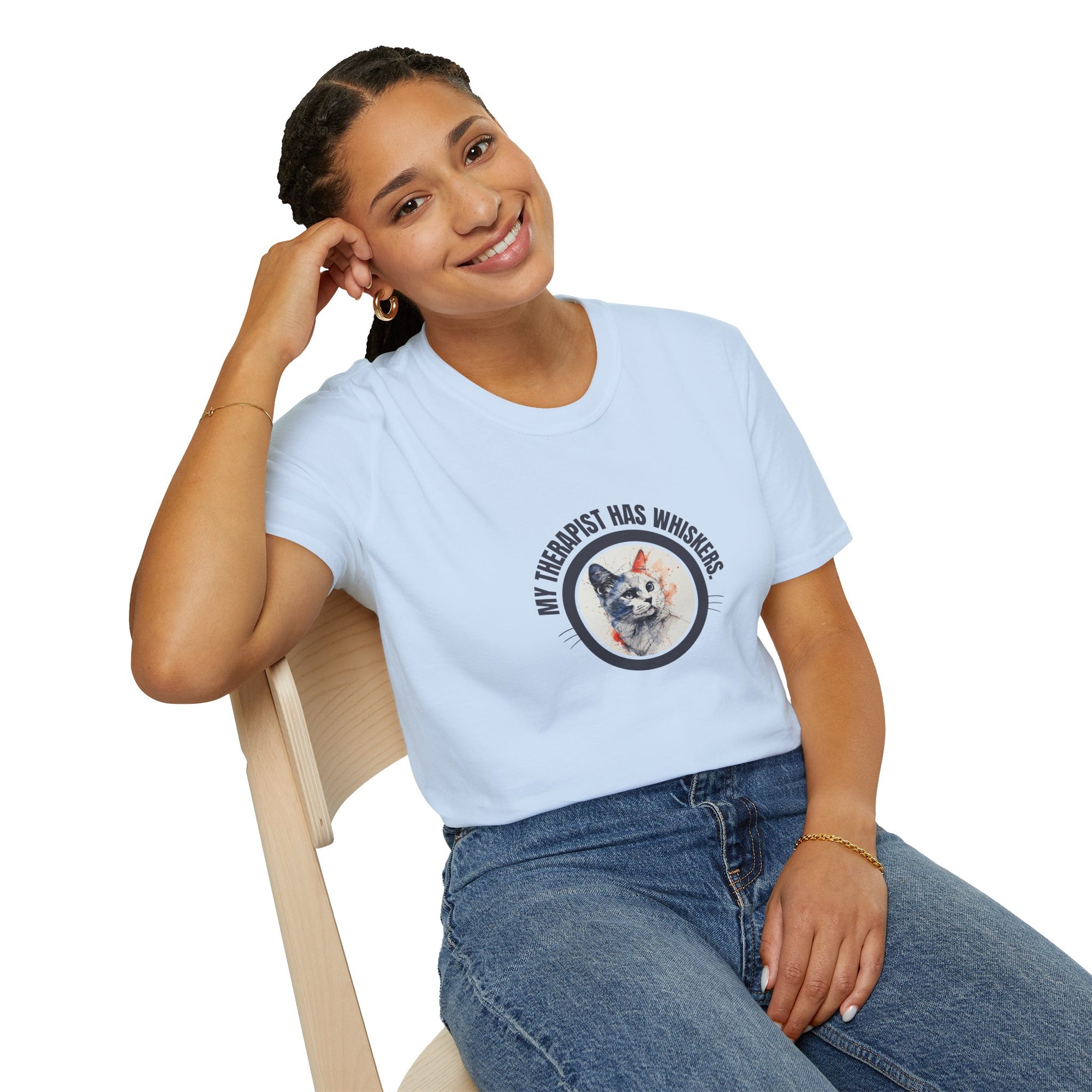 Whimsical Cat Therapy T-Shirt | Cute Pet Lover Tee