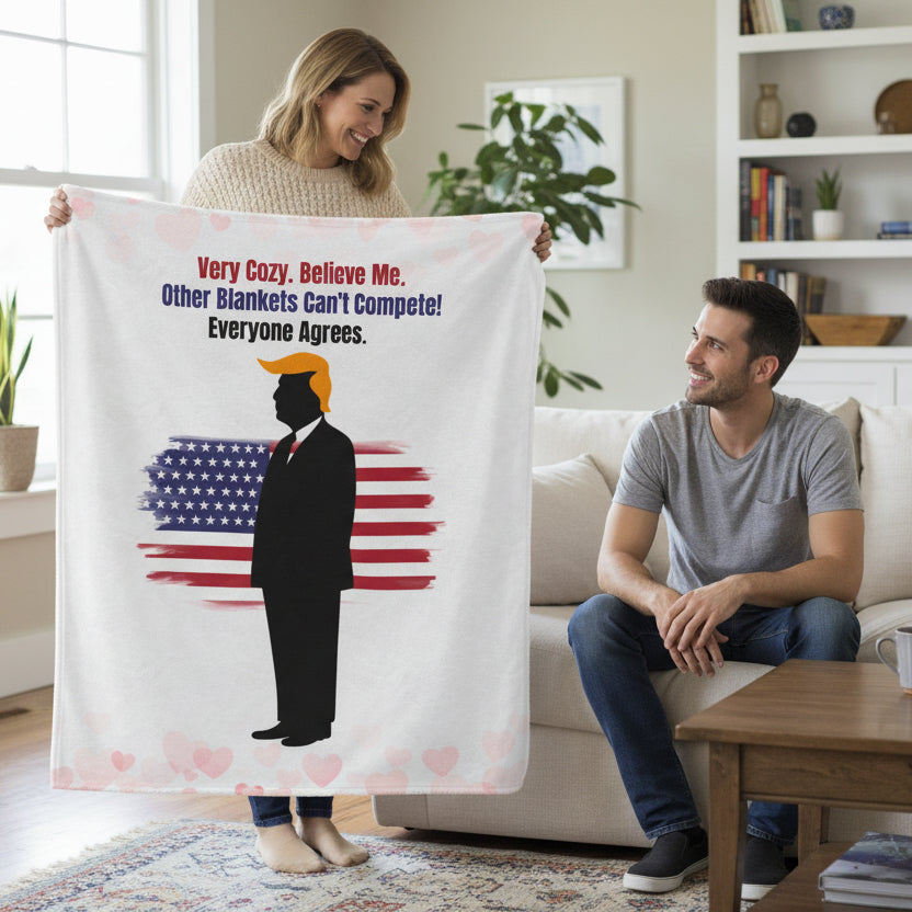 Very Cozy. Believe Me. Political Parody Velveteen Blanket