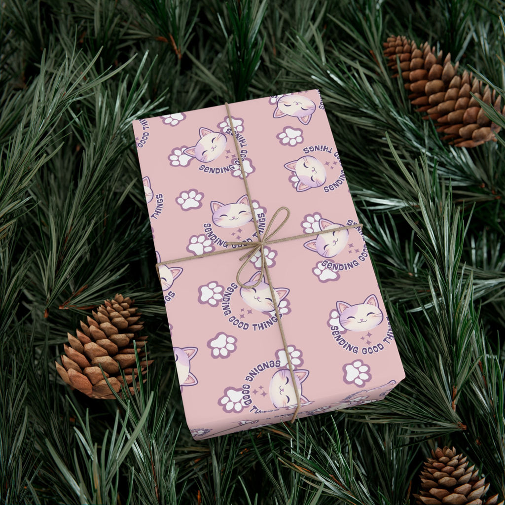 Smiling Cat Pattern Gift Wrap | All-Purpose Wrapping Paper