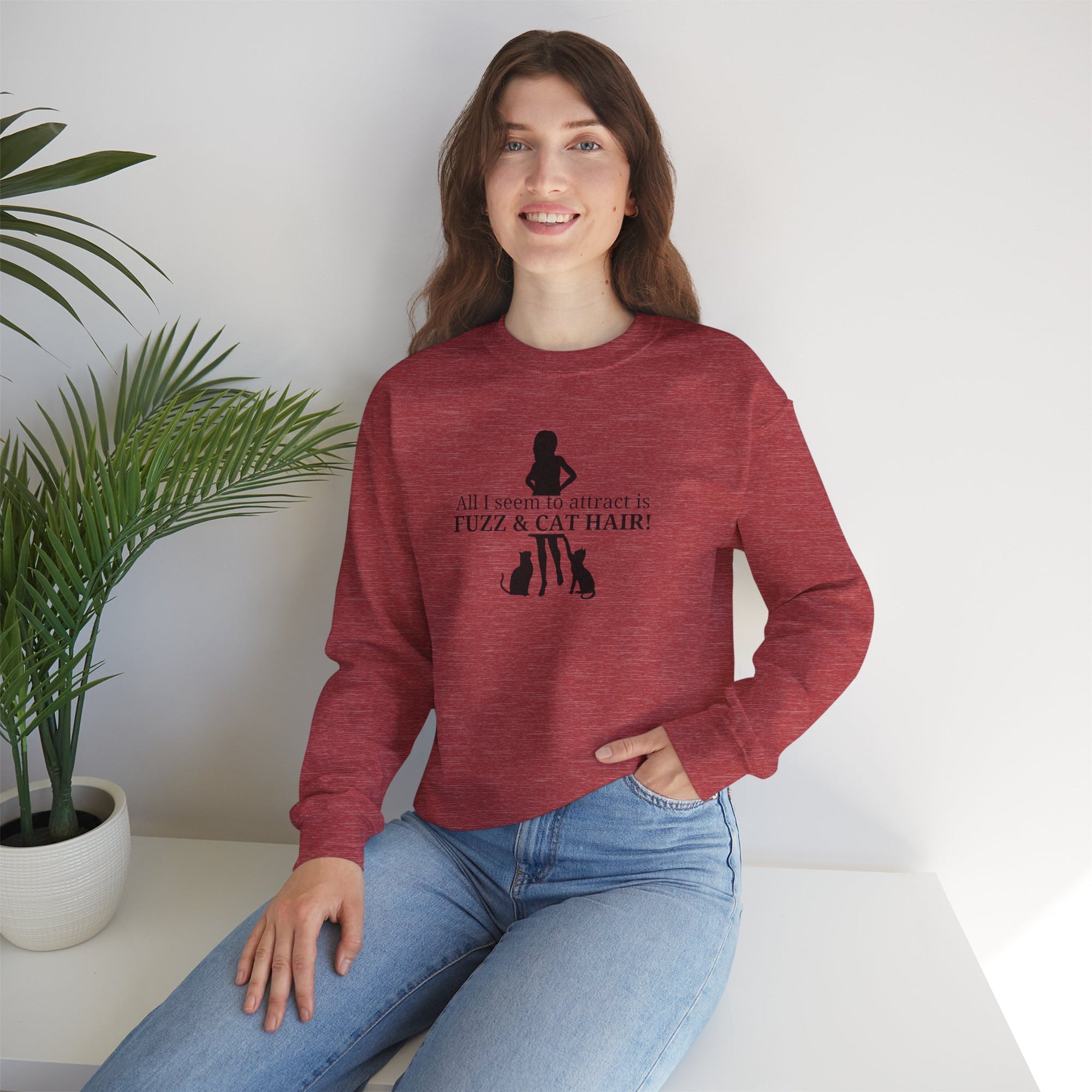 Fuzz & Cat Hair Unisex Heavy Blend™ Crewneck Sweatshirt - Sweatshirt - EpiAl's Shop