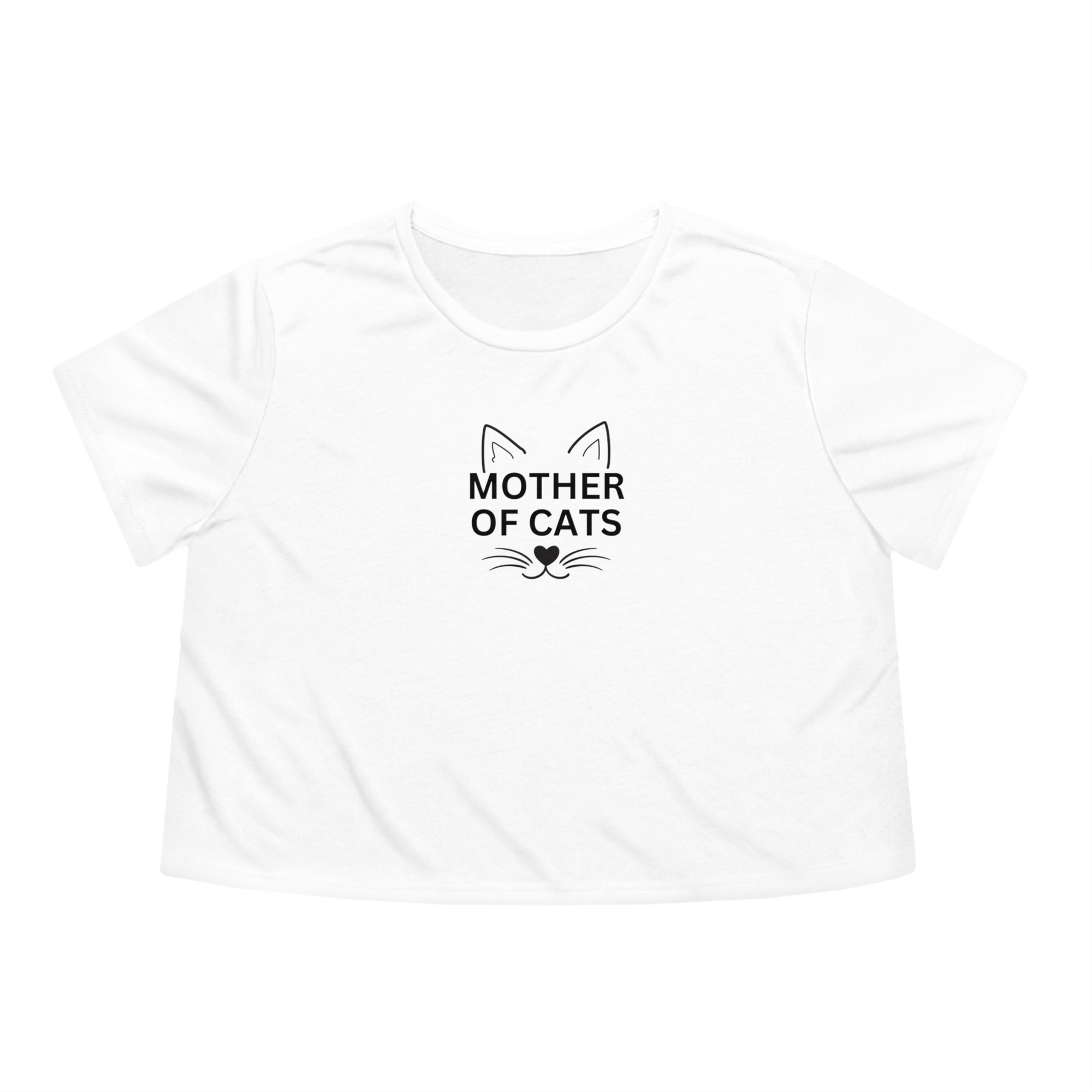 Mother of Cats Women's Flowy Cropped Tee - T - Shirt - Epileptic Al’s Shop