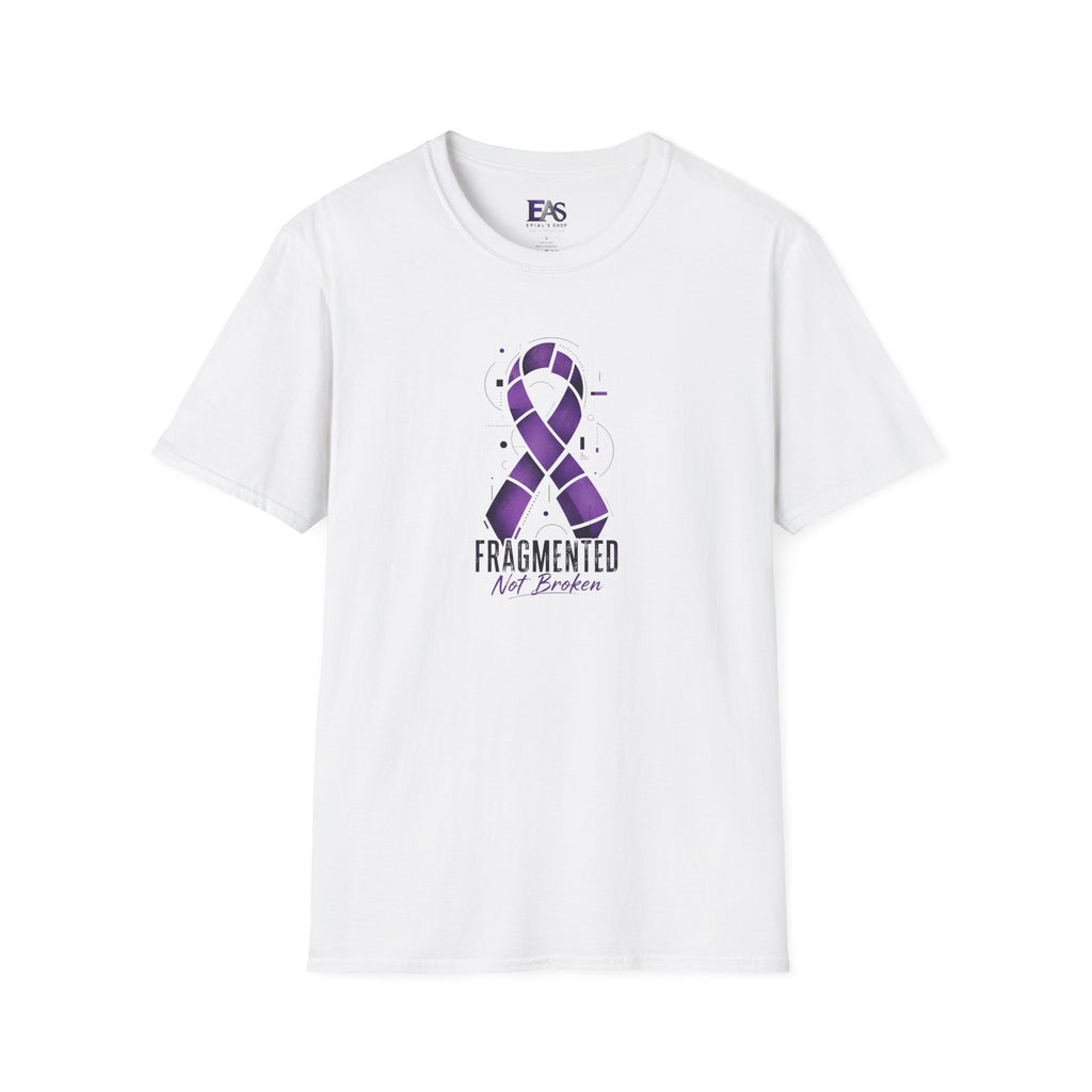 Fragmented, Not Broken Epilepsy Awareness T-Shirt | Purple Ribbon Unisex Graphic Tee