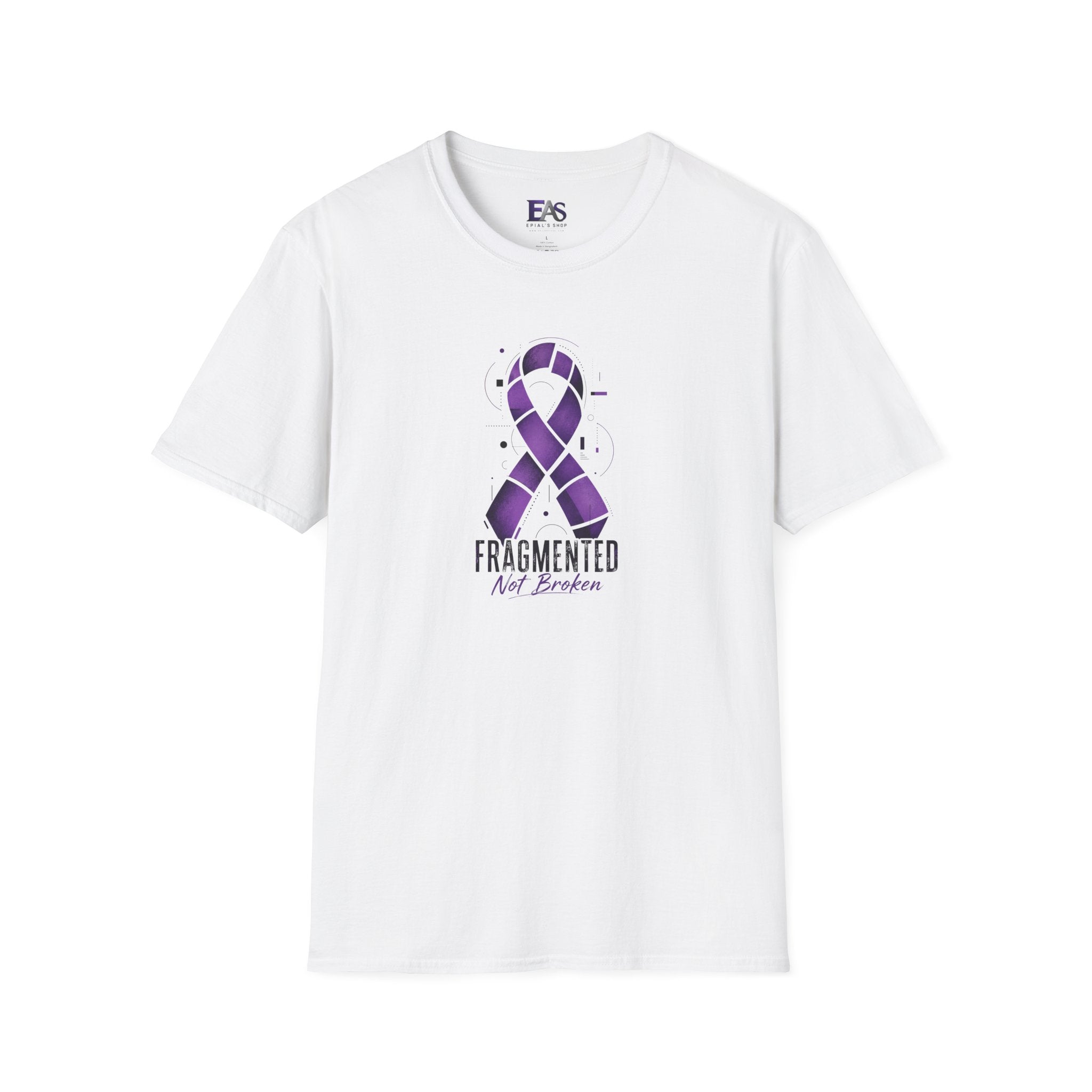 Fragmented, Not Broken Epilepsy Awareness T-Shirt | Purple Ribbon Unisex Graphic Tee