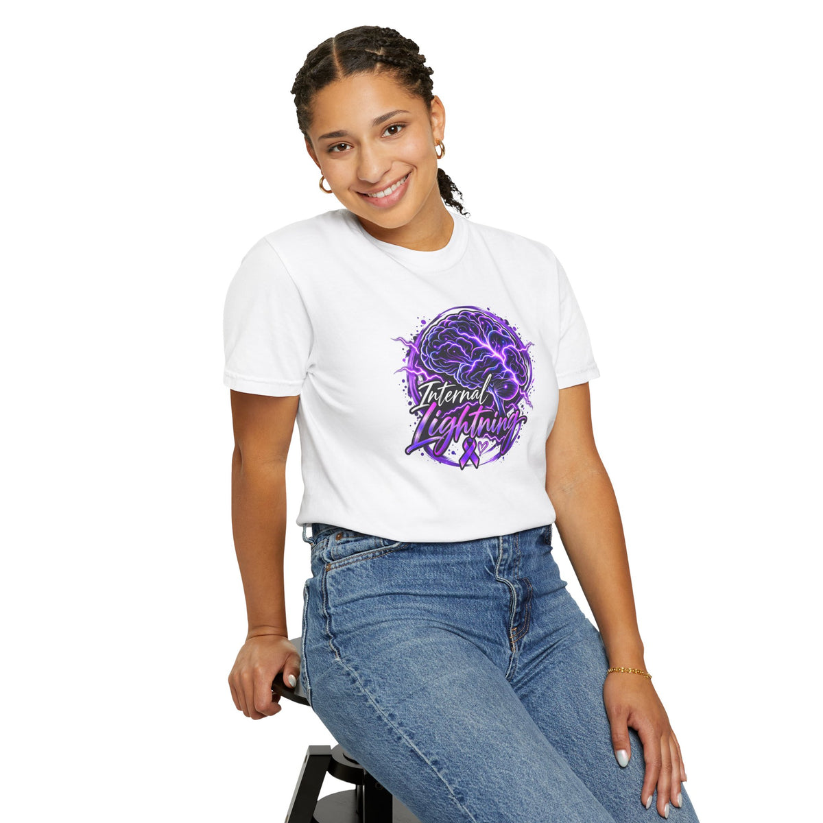 Internal Lightning Epilepsy Awareness Garment-Dyed T-Shirt