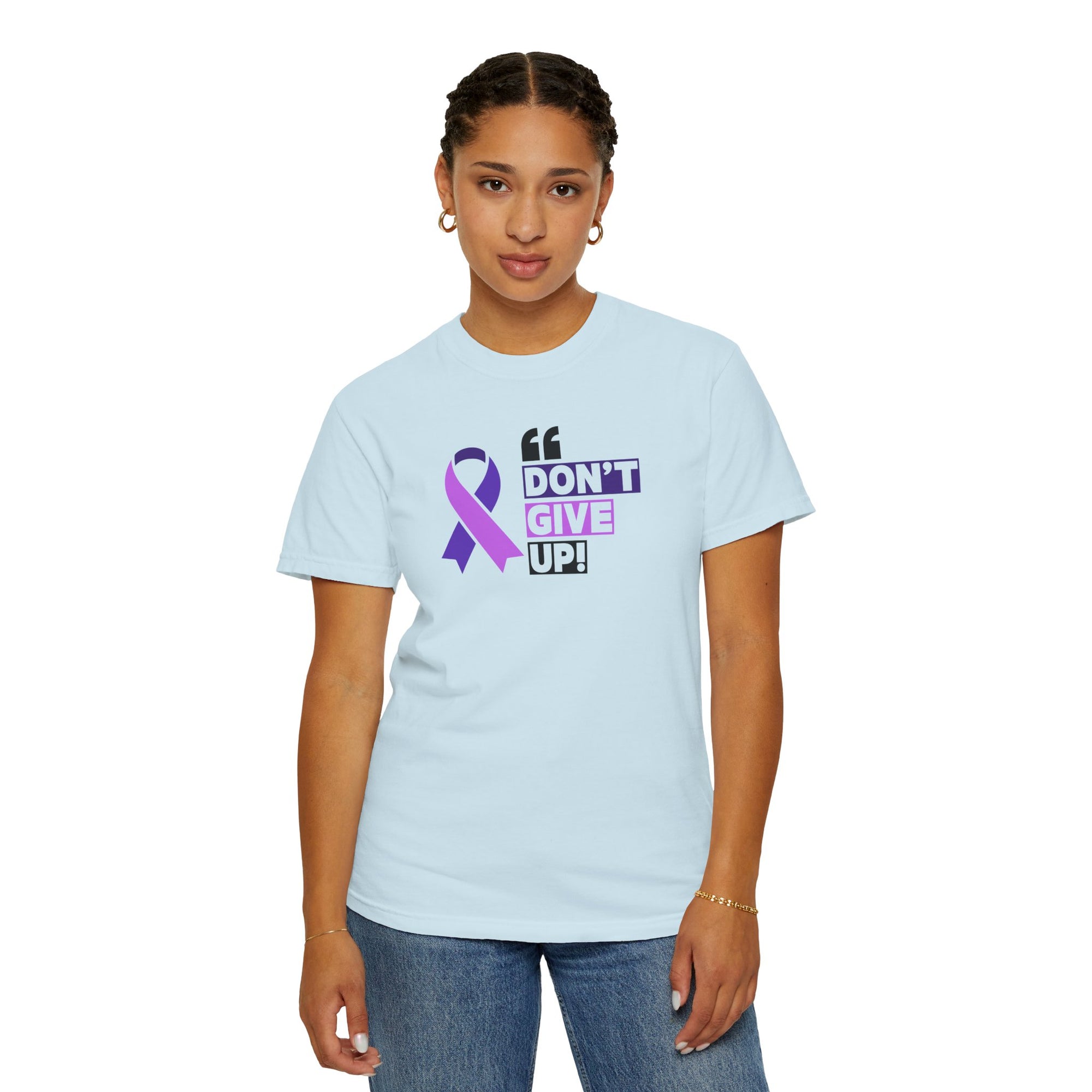 Don't Give Up Unisex Garment-Dyed T-Shirt for Epilepsy Awareness Tee