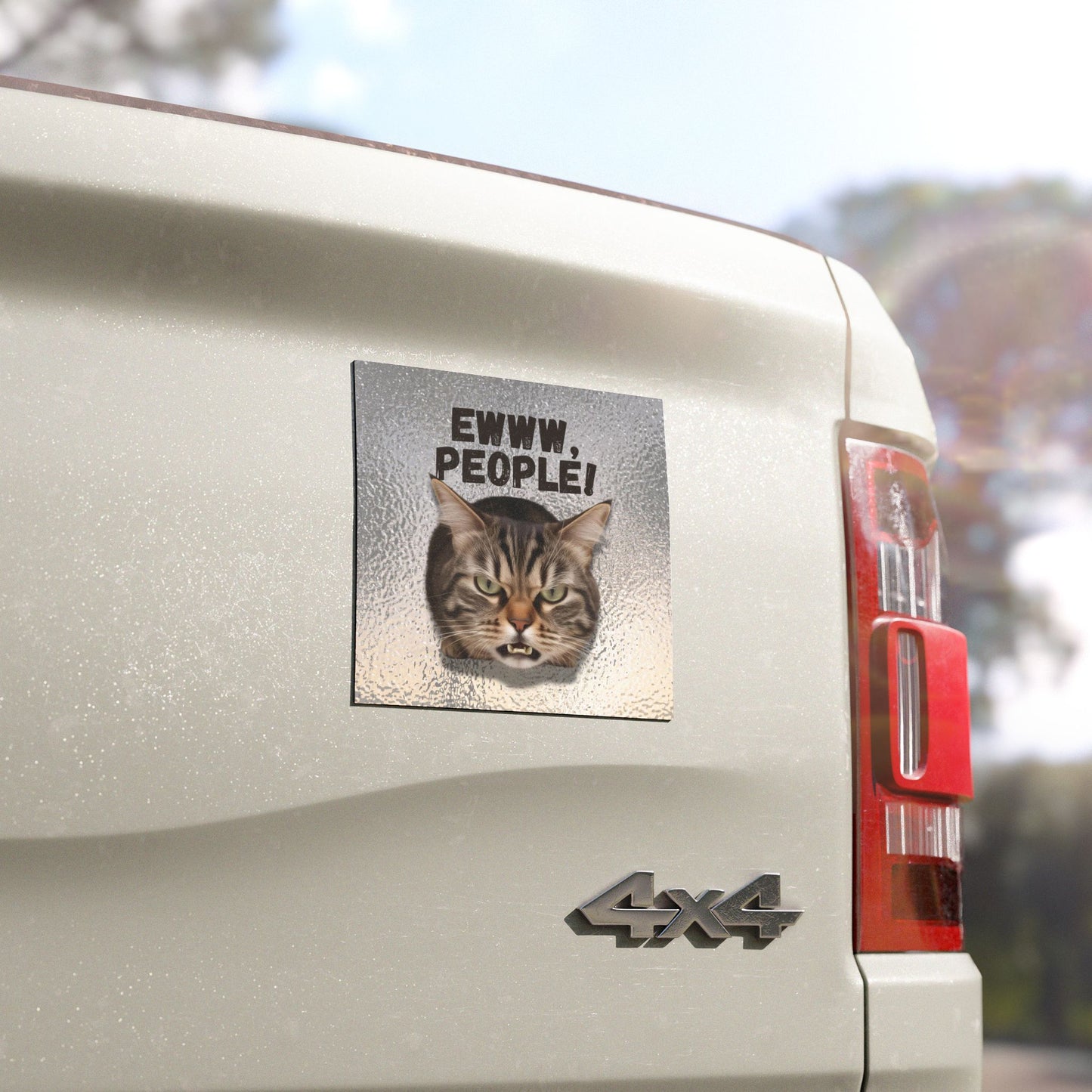 Funny Cat Car Magnet - 'Ewww, people!'