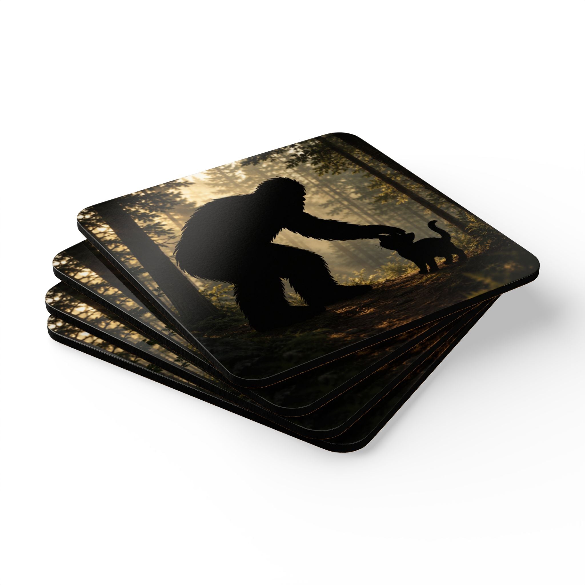 Sasquatch & Cat Forest Coaster Set