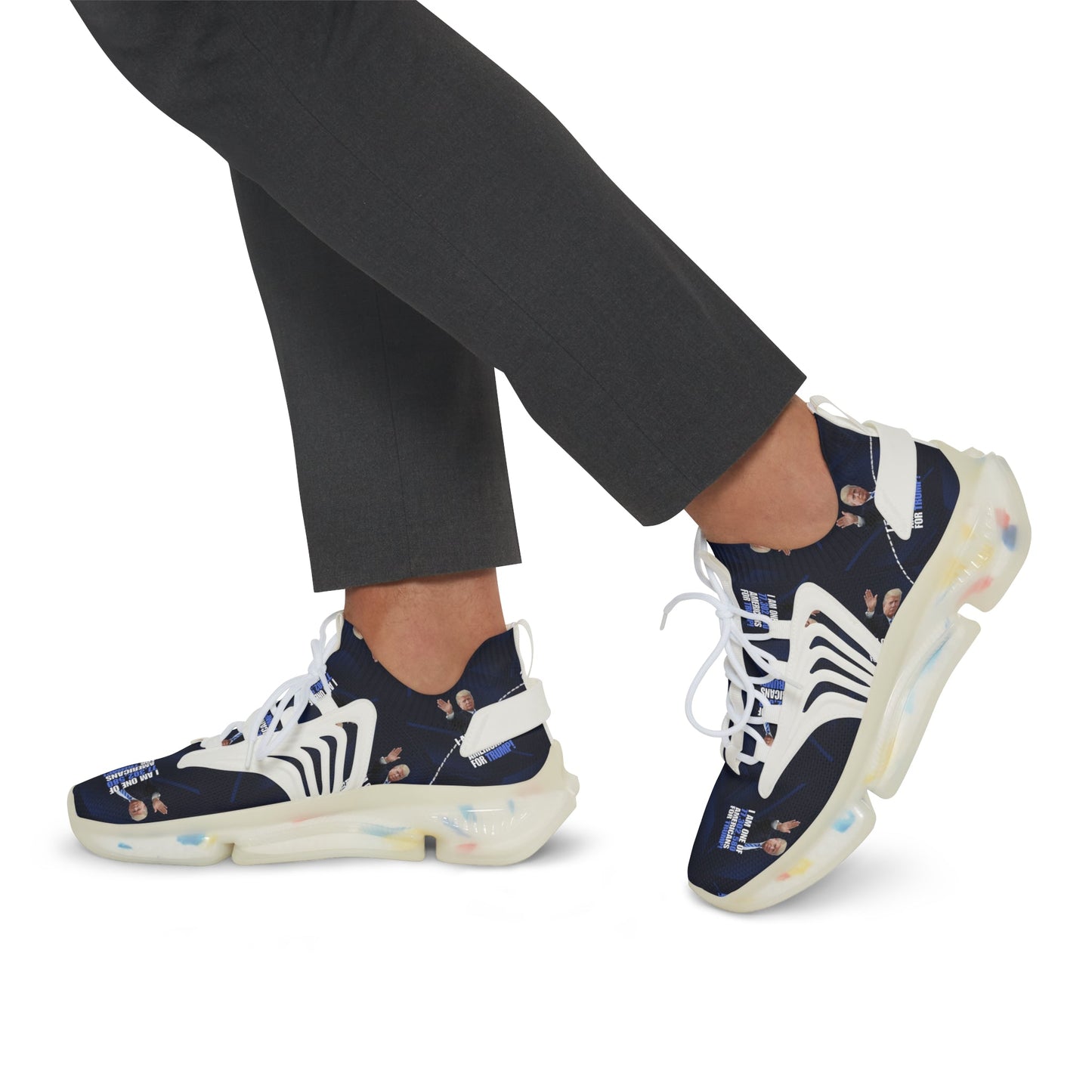 Men’s Mesh Sneakers - American for Trump Design Printify