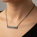 Furreal Engraved Bar Necklace with Paw Detail