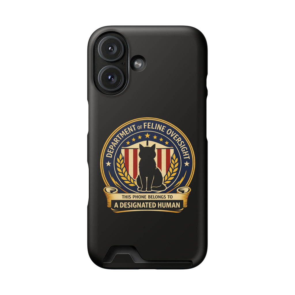 Department of Feline Oversight Samsung Galaxy Case – “Designated Human” Cat Seal, Slim Protective Case with Card Slot