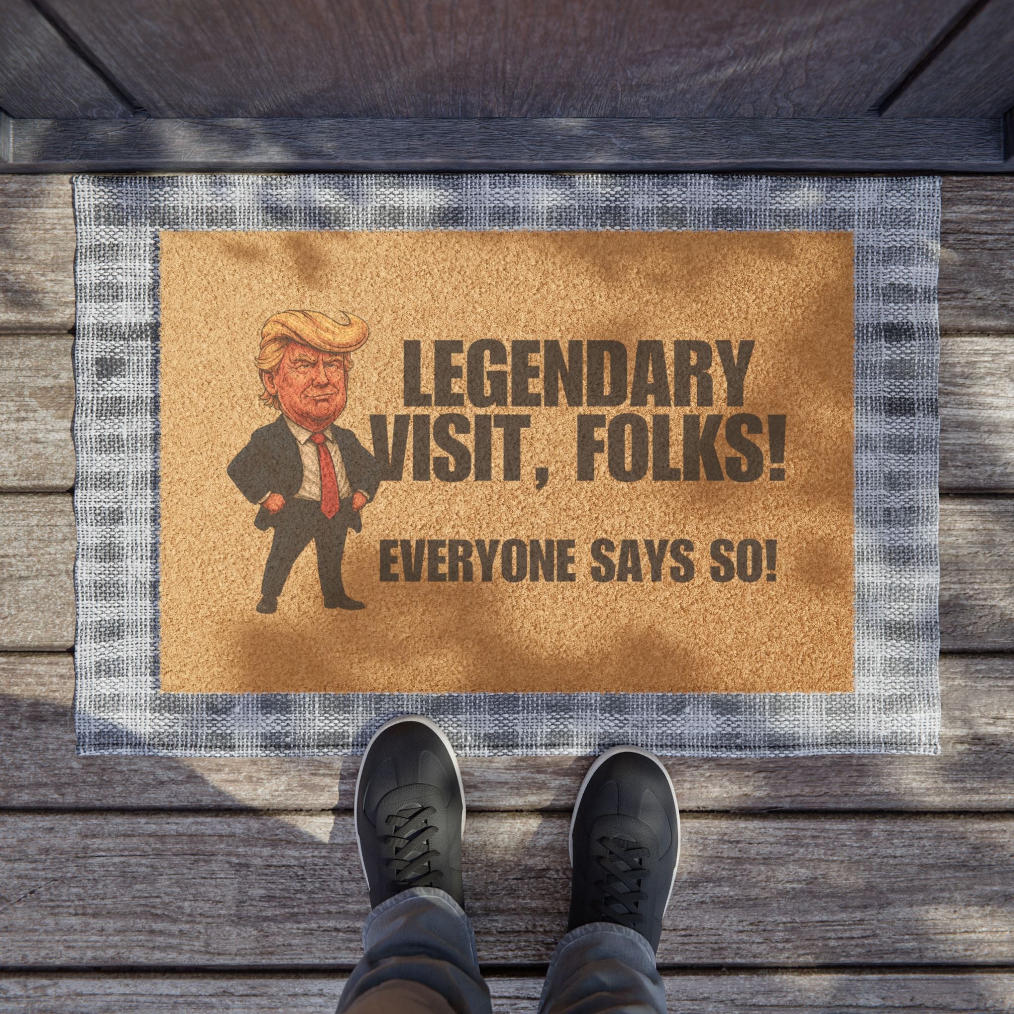 Legendary Visit, Folks Doormat – Bold Parody Farewell Mat