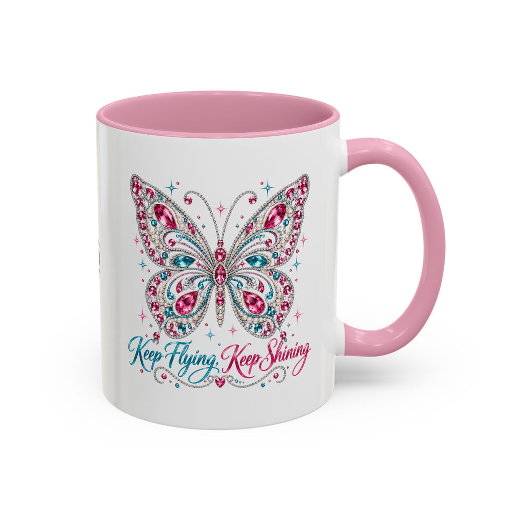 Keep Flying, Keep Shining Rhinestone Butterfly Mug (11oz & 15oz)