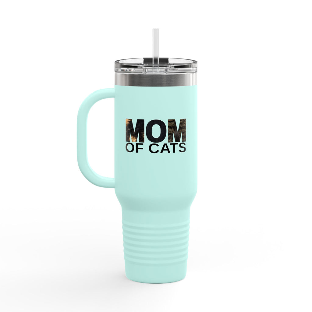 Mom of Cats Insulated Travel Mug - 40oz Coffee Tumbler for Cat Lovers