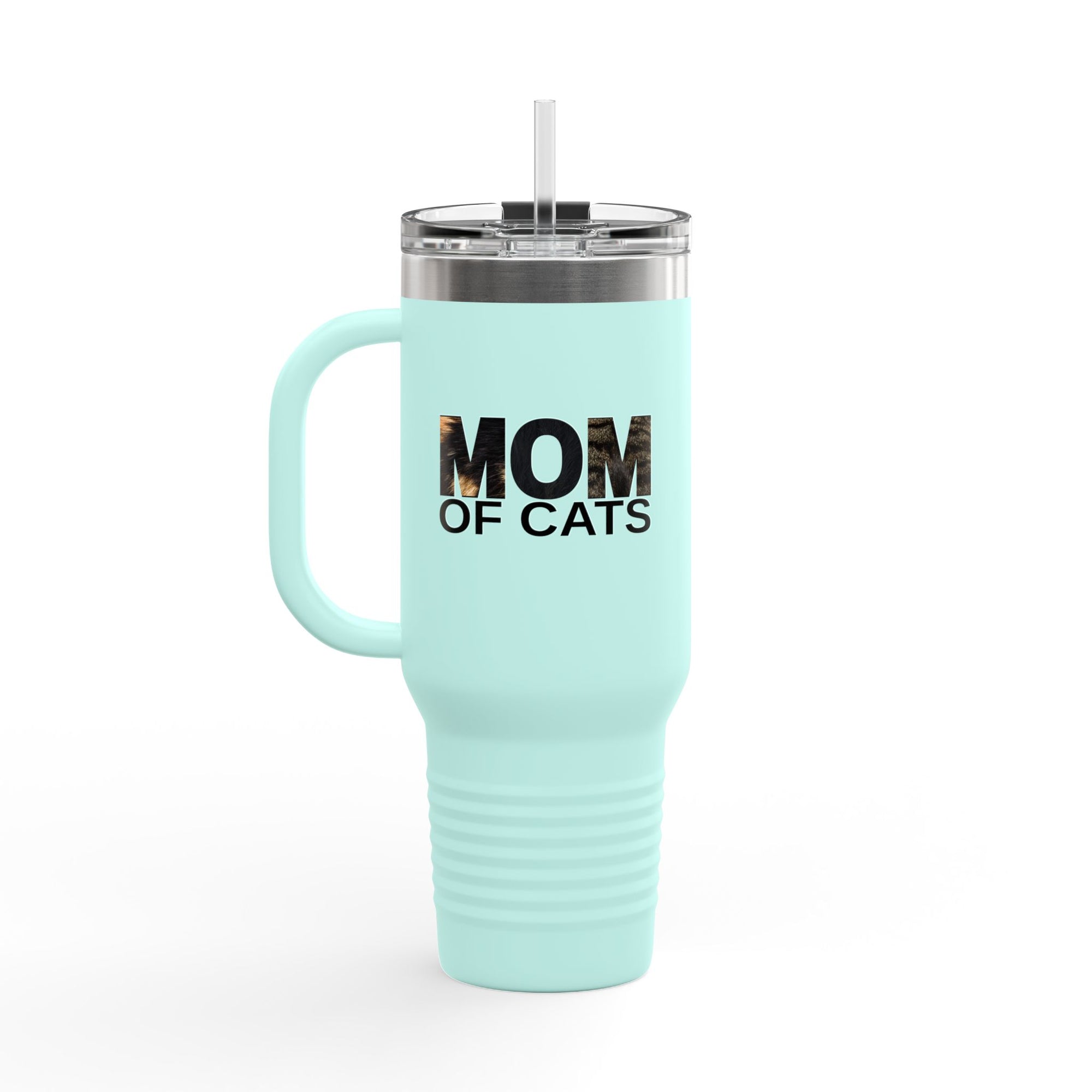 Mom of Cats Insulated Travel Mug - 40oz Coffee Tumbler for Cat Lovers