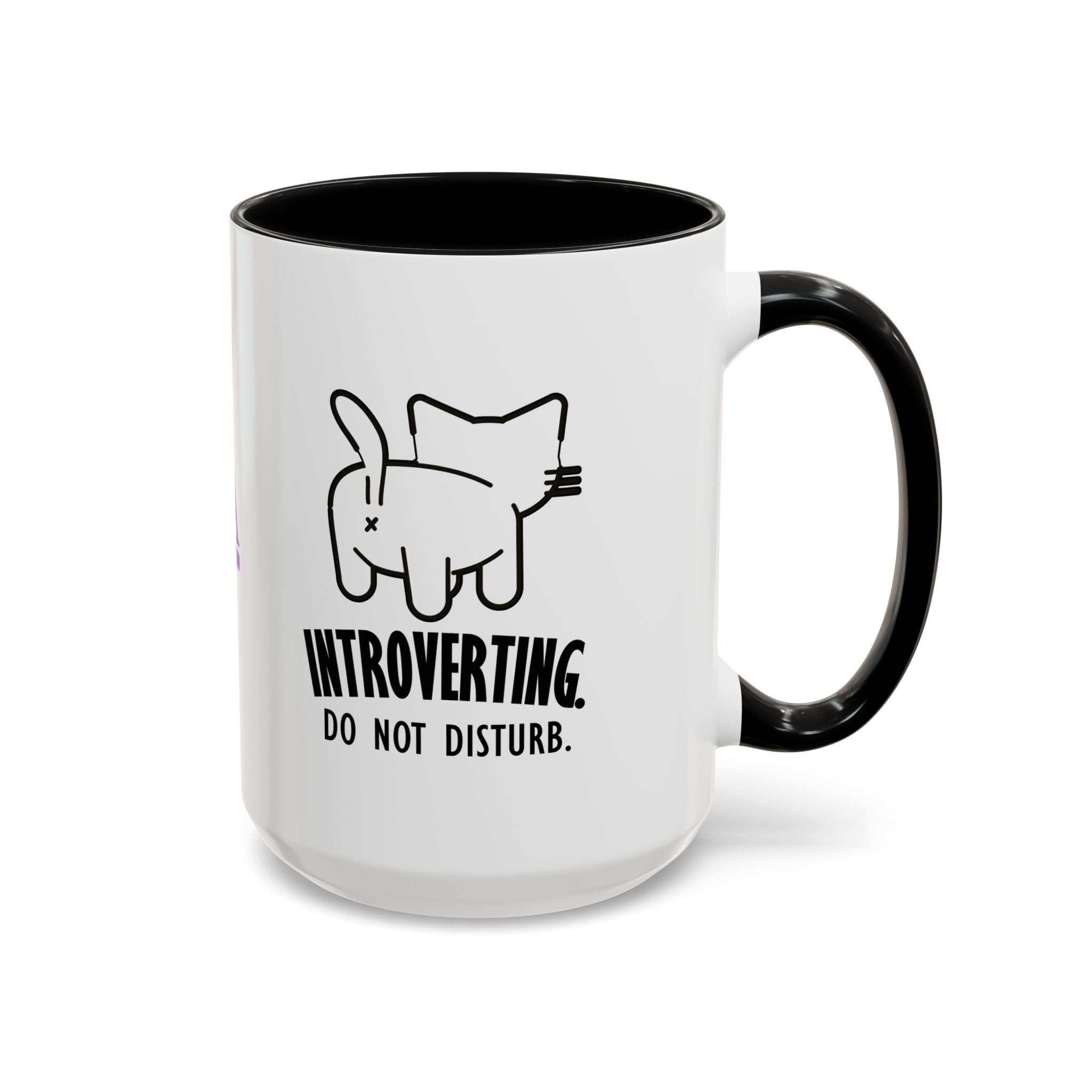 Introverting. Do Not Disturb. Two-Tone Cat Coffee Mug (11oz & 15oz)
