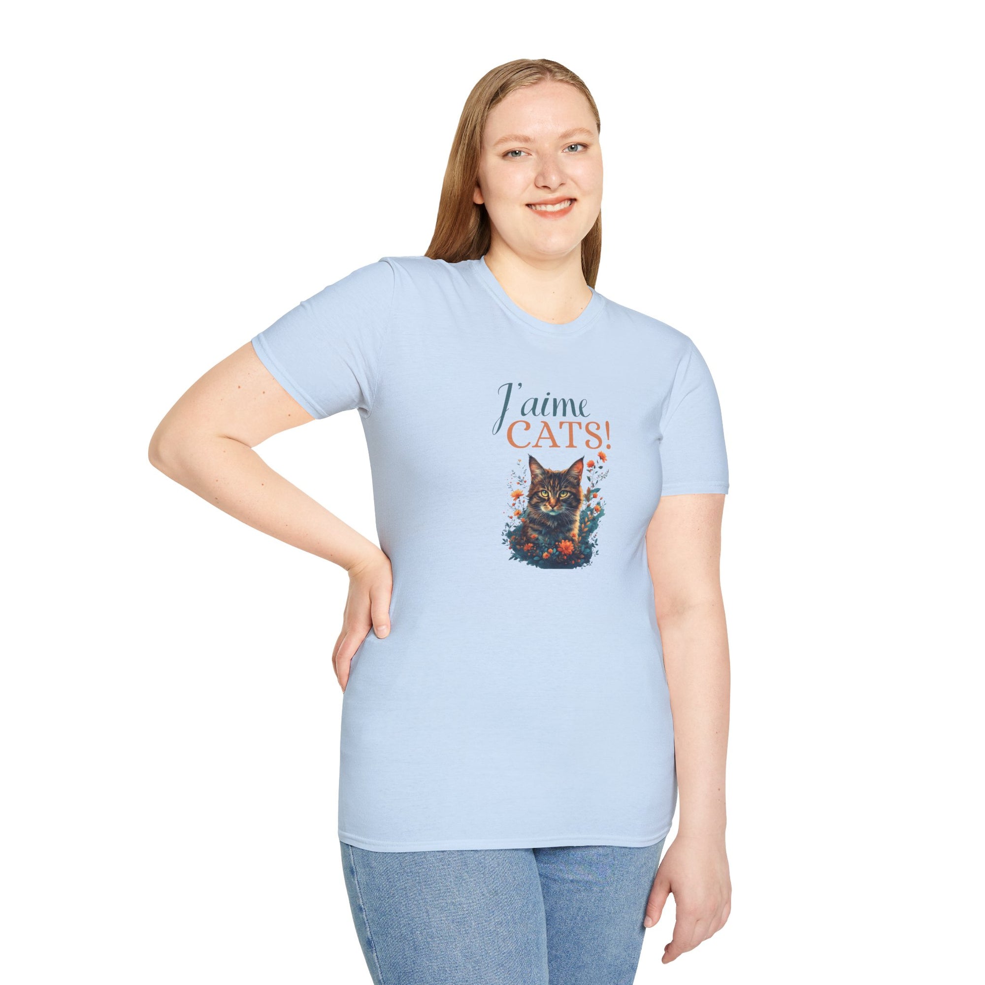 J'aime Cats Unisex Softstyle T-Shirt - Perfect Gift for Cat Lovers