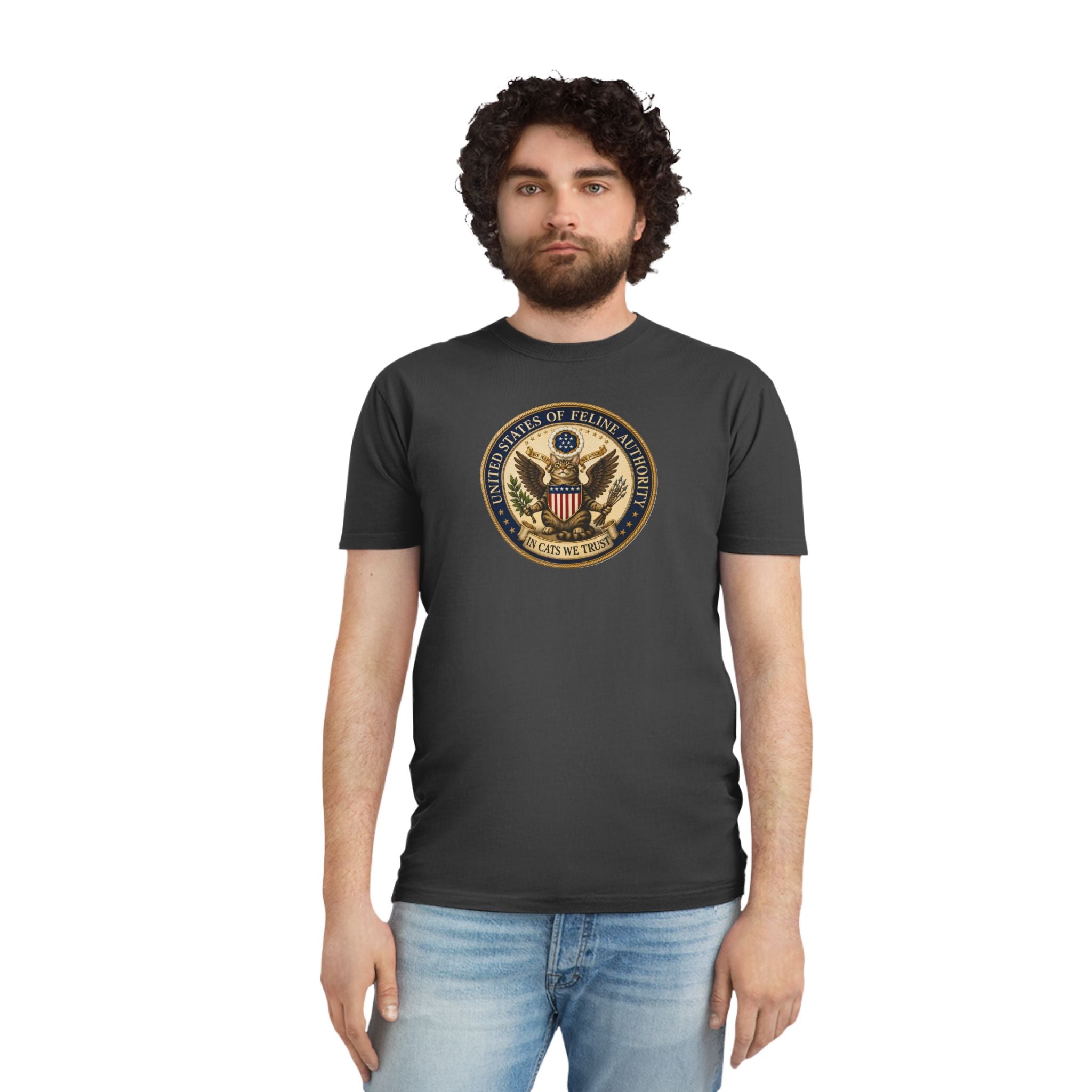 United States Of Feline Authority Vintage Seal Cat Tee