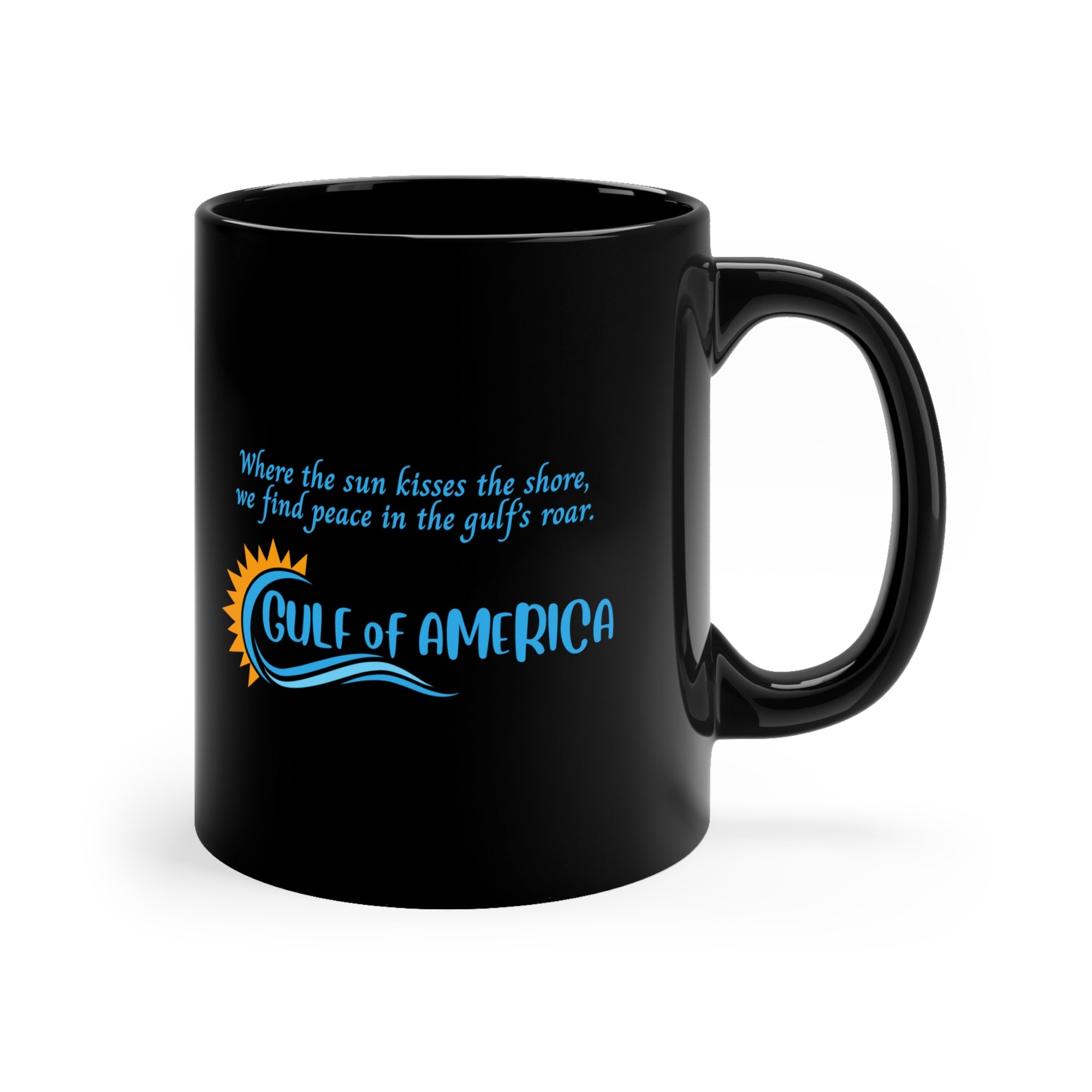 American Gulf Coffee Mug – 11oz Black Ceramic