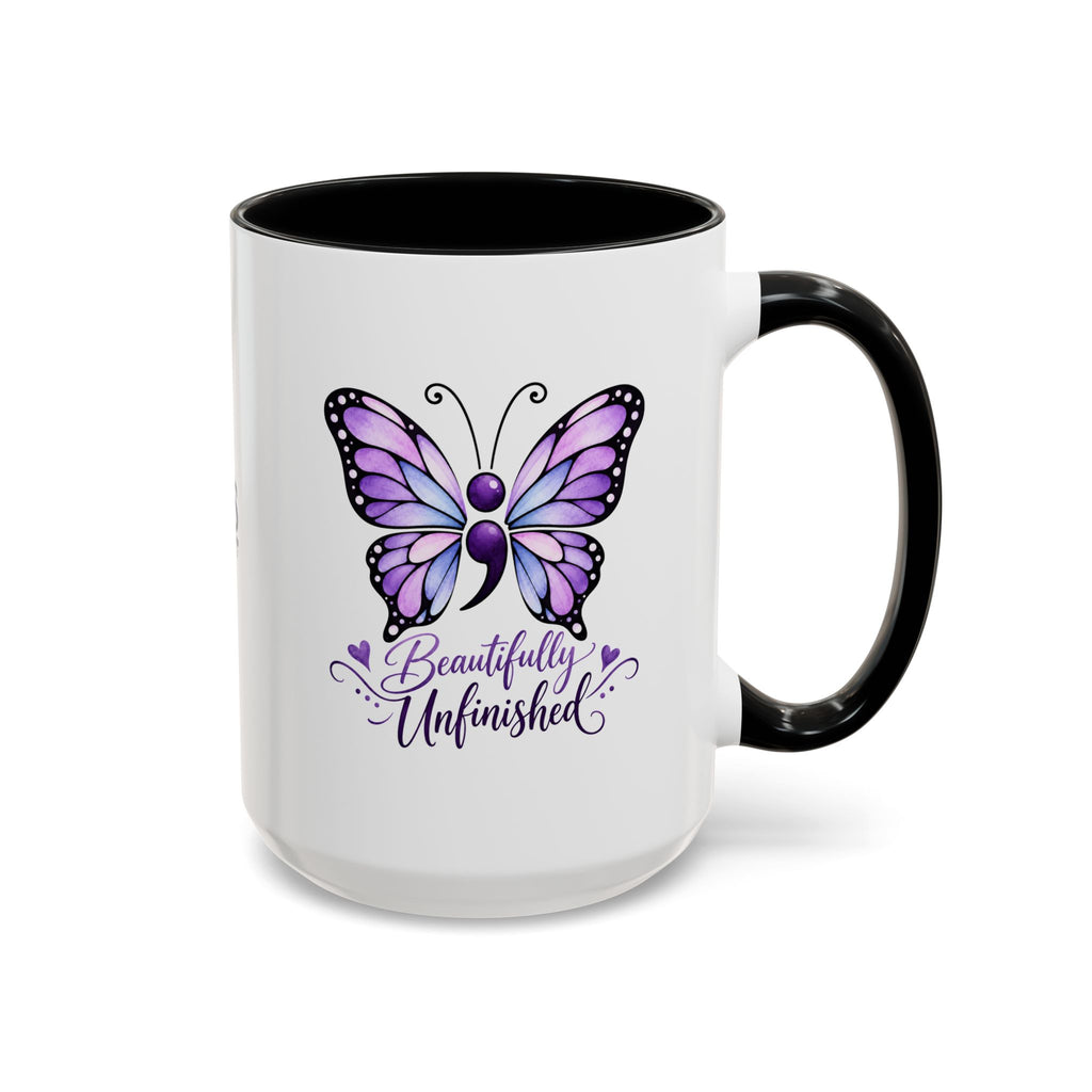 Beautifully Unfinished Semicolon Suicide Awareness Mug
