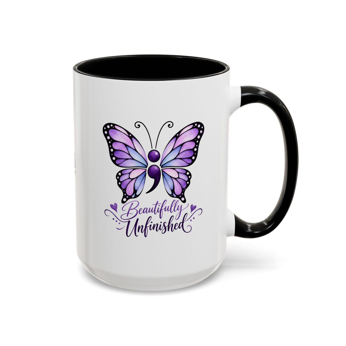 Beautifully Unfinished Semicolon Suicide Awareness Mug
