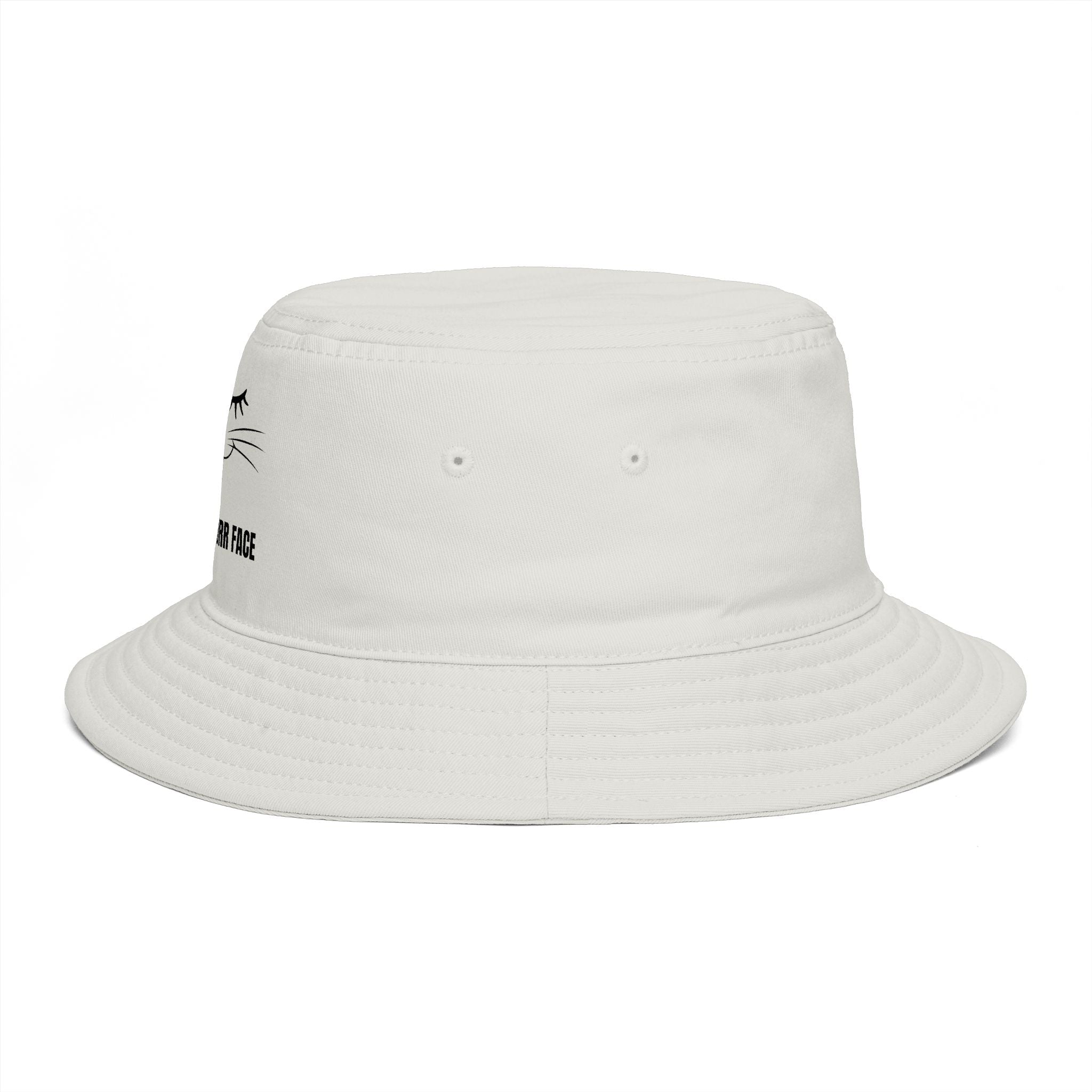 Resting Purr Face Embroidered Cat Bucket Hat