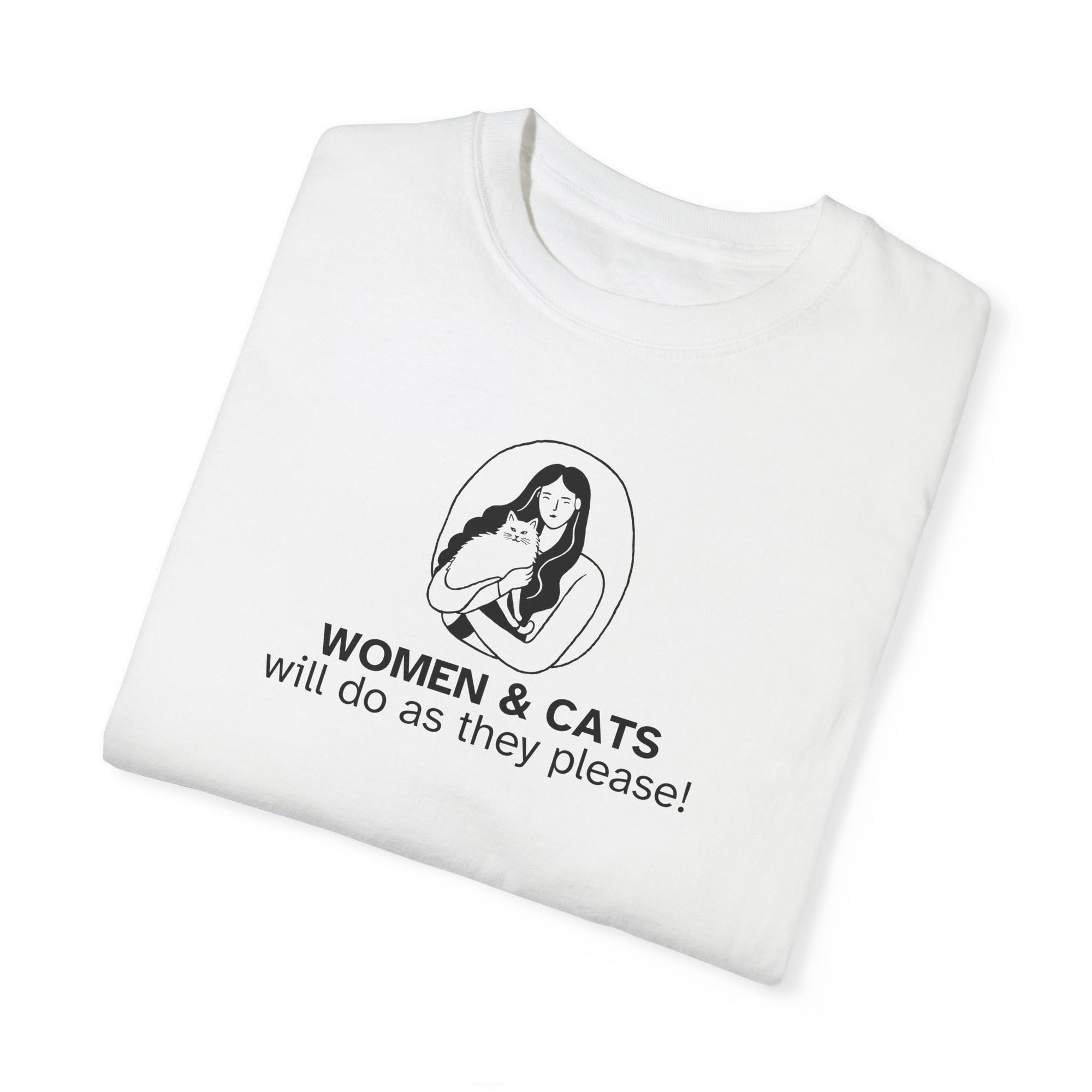 Women & Cats Graphic T-Shirt - Unisex Garment-Dyed Tee