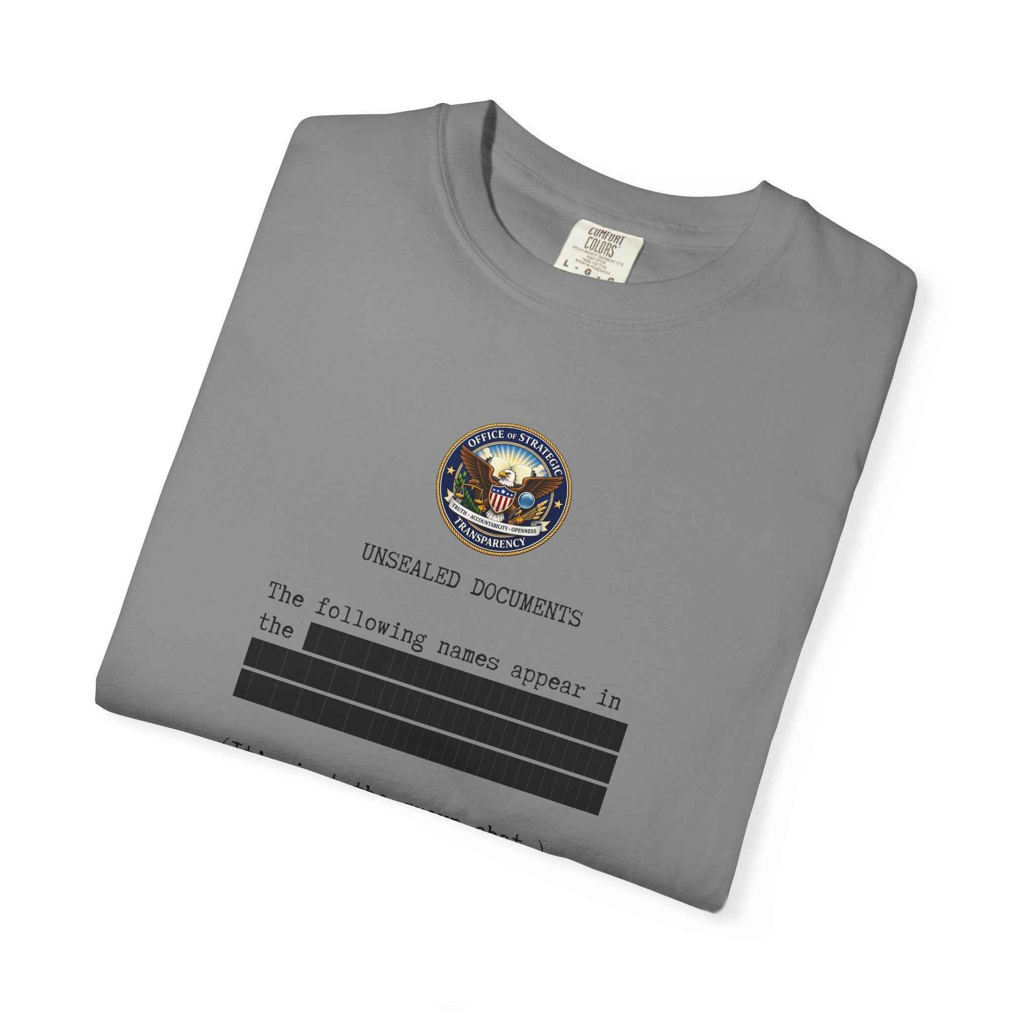 Unsealed Documents Unisex T-Shirt – Redacted Group Chat Political Satire Tee