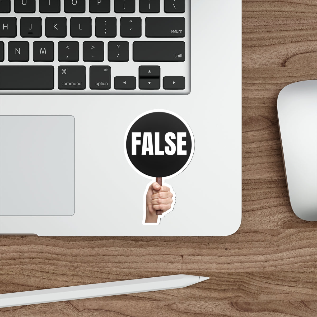Bold 'False' Die-Cut Stickers for Democrats Printify