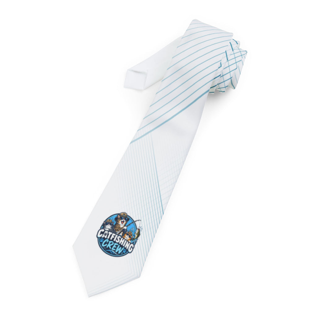 Catfishing Crew Necktie – Funny Cat Fishing Tie, Fisherman Gift, Cat Lover Fishing Necktie
