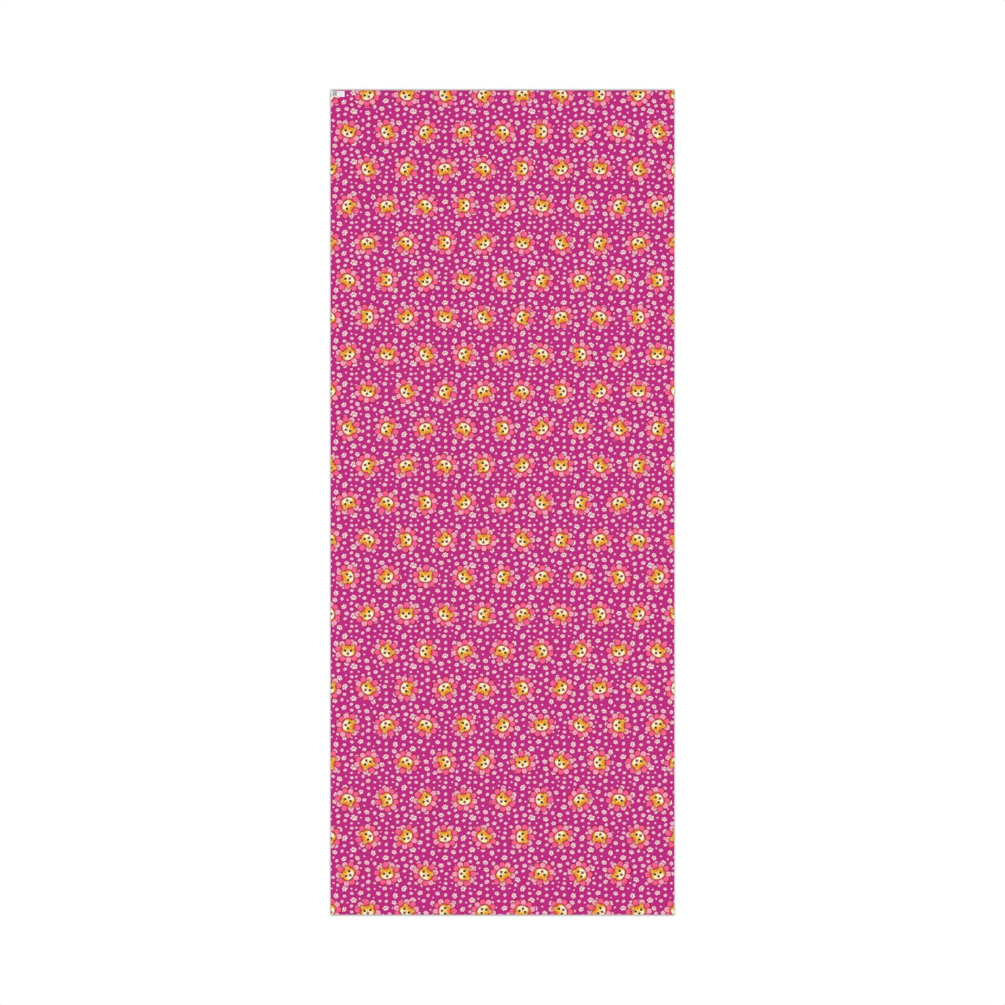 Pink Cat Blossom Gift Wrap | Cute Cat Lover Wrapping Paper