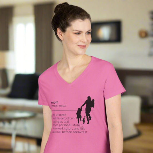 Mom Definition V-Neck T-Shirt - Multitasker