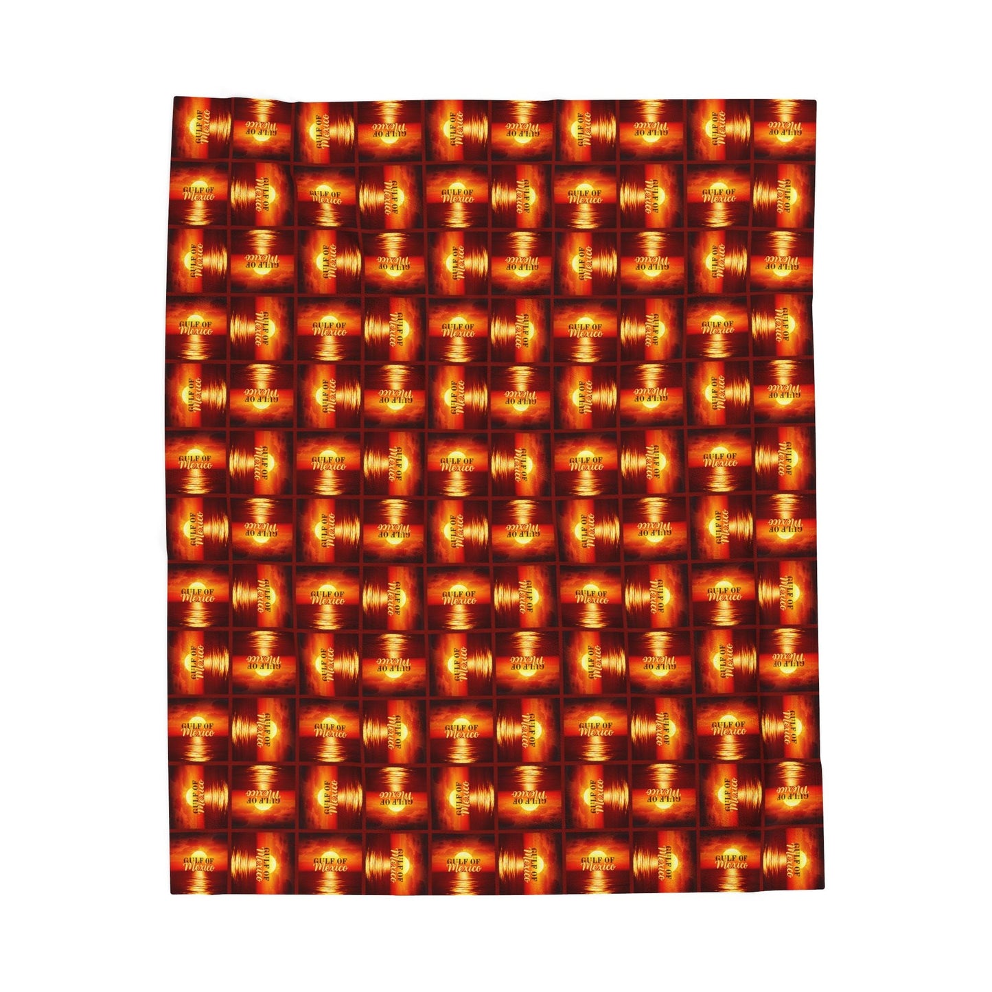 Cozy Velveteen Plush Blanket - Sunset Gulf of Mexico Design Printify