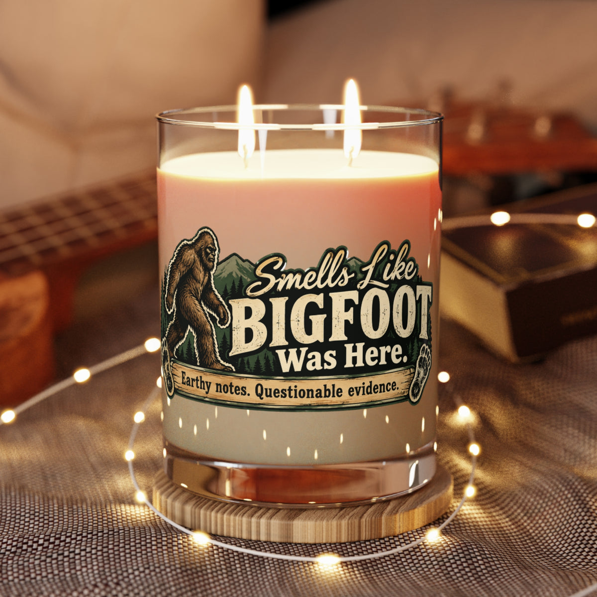 Smells Like Bigfoot Was Here Scented Soy Candle | Funny Sasquatch Gift | 65-Hour Burn