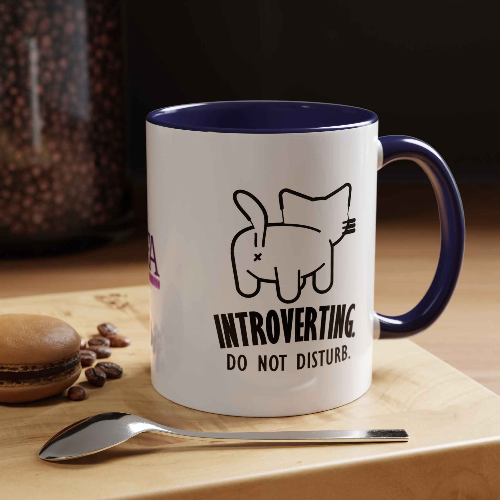 Introverting. Do Not Disturb. Two-Tone Cat Coffee Mug (11oz & 15oz)