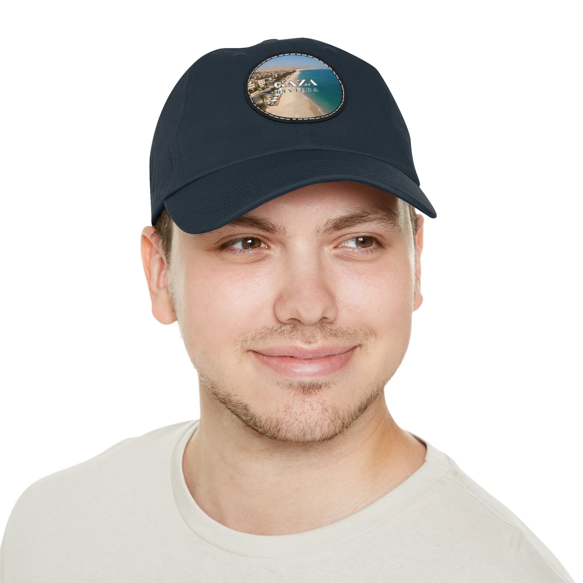 Gaza Riviera Dad Hat with Leather Patch Printify