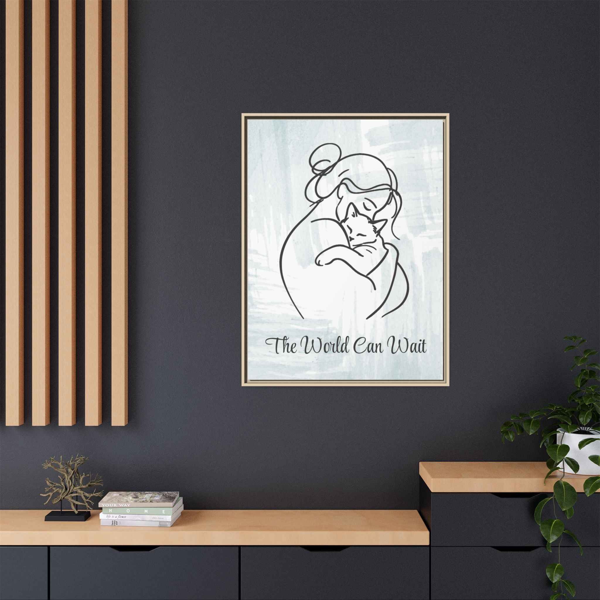 The World Can Wait Cat Canvas Print
