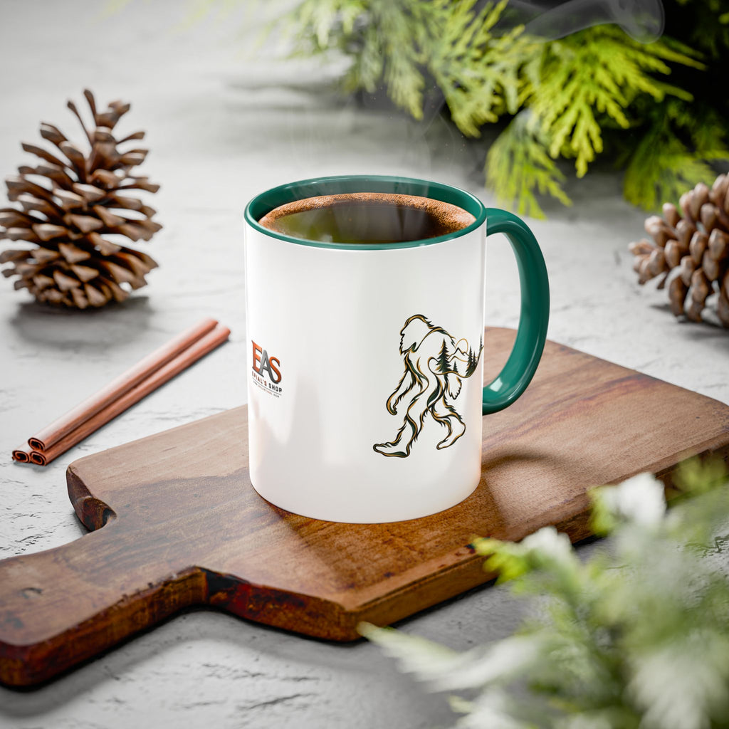 Barely There Bigfoot Ceramic Mug | Abstract Sasquatch Forest Art | 11oz & 15oz