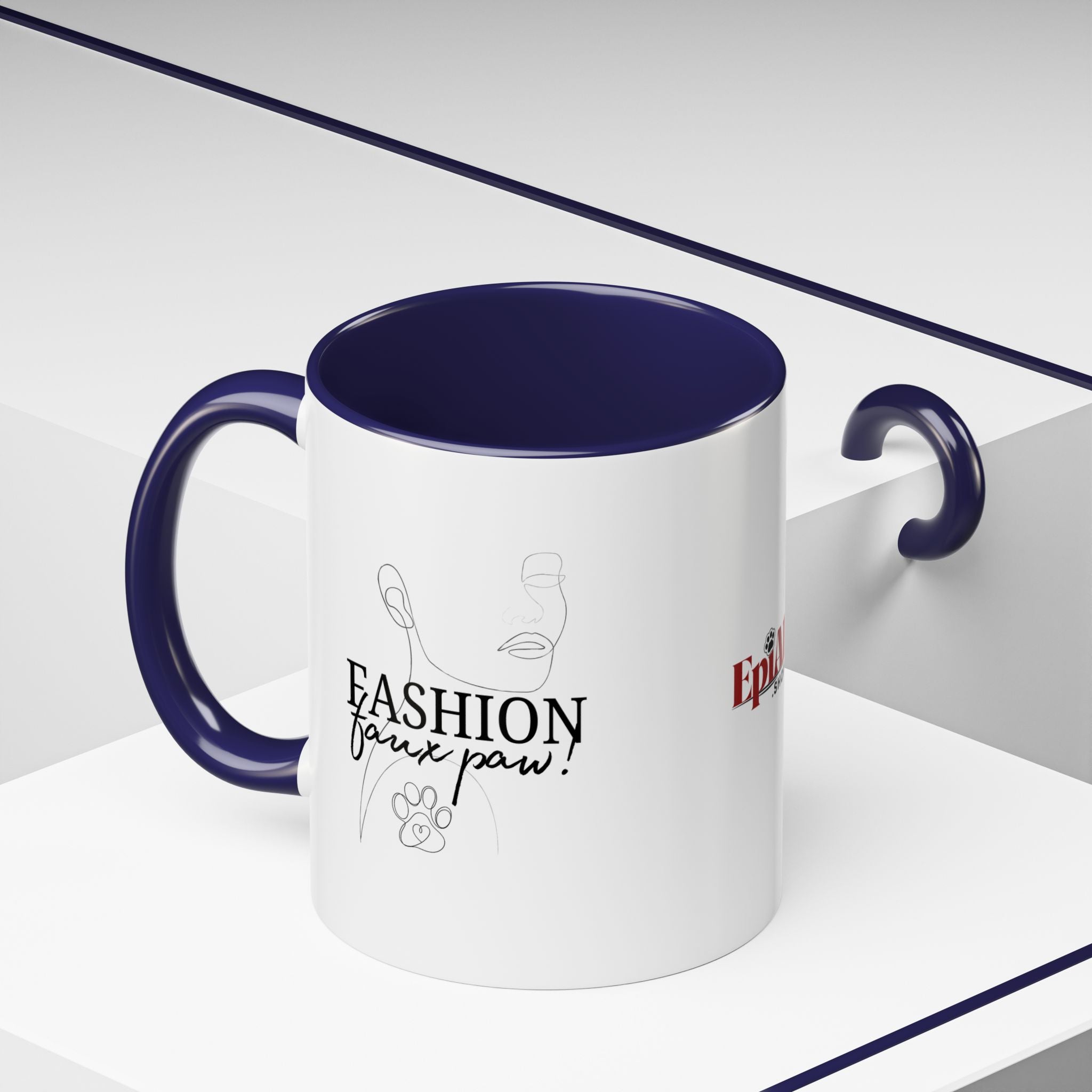 Photo depicting the ​Fashion Faux Paw Accent Coffee Mug (11, 15oz) from EpiAl's Shop.