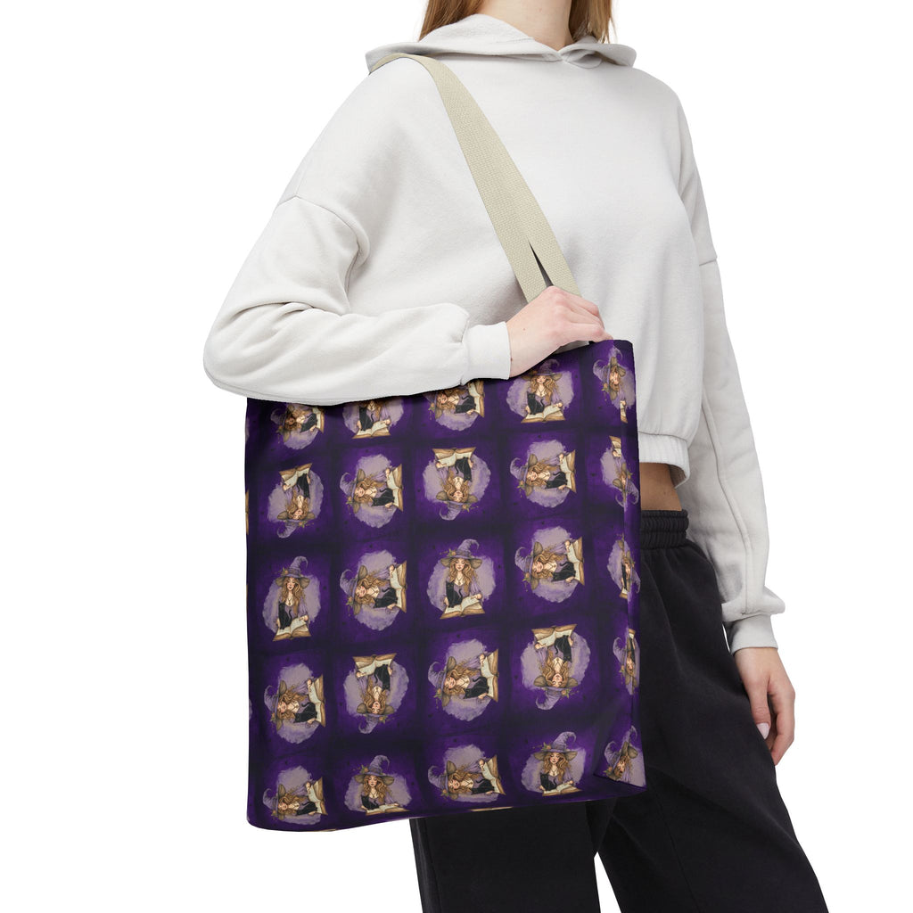 Vibrant Witchy Cat Lady Tote Bag