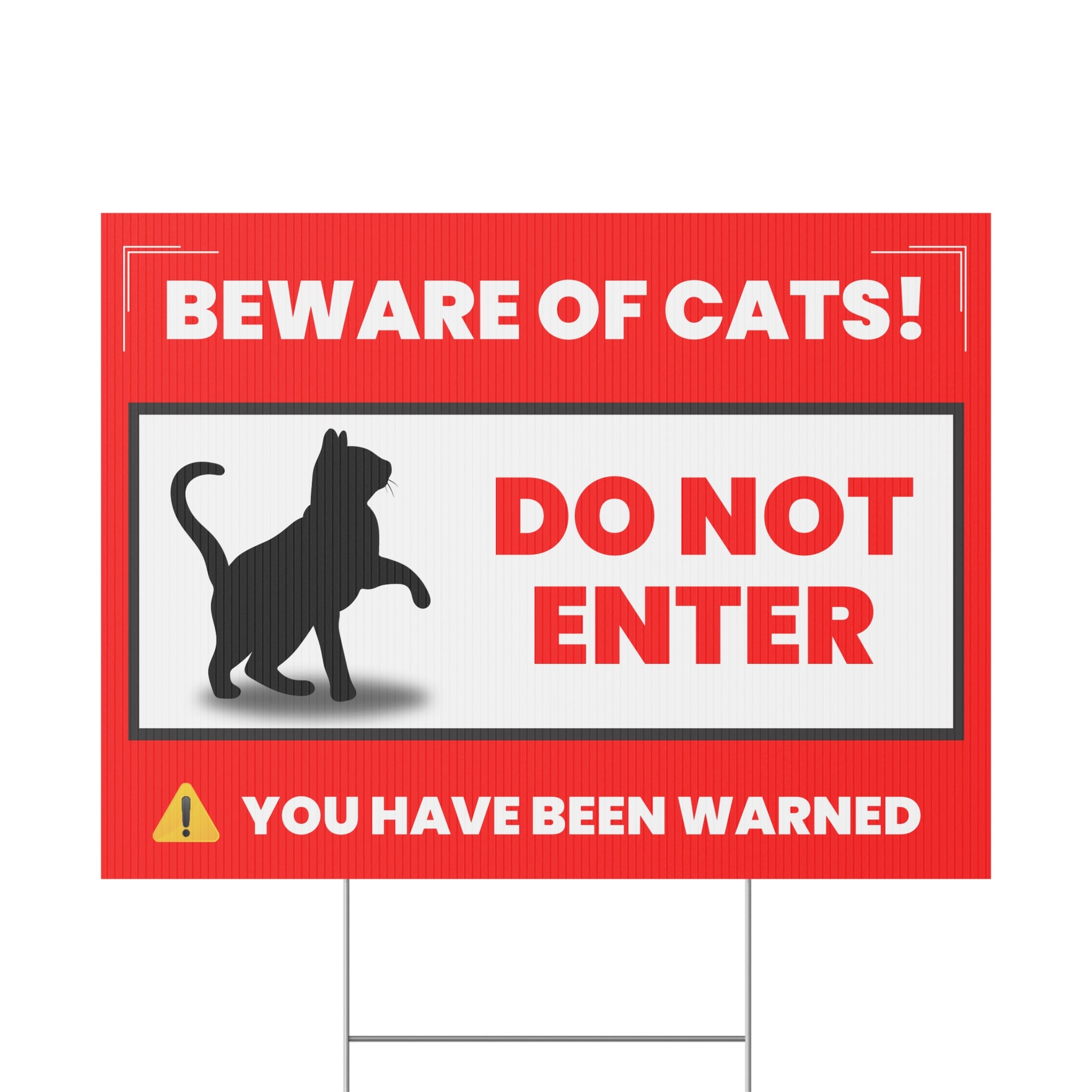 Beware of Cats Yard Sign | Funny Outdoor Decor | Do Not Enter Warning